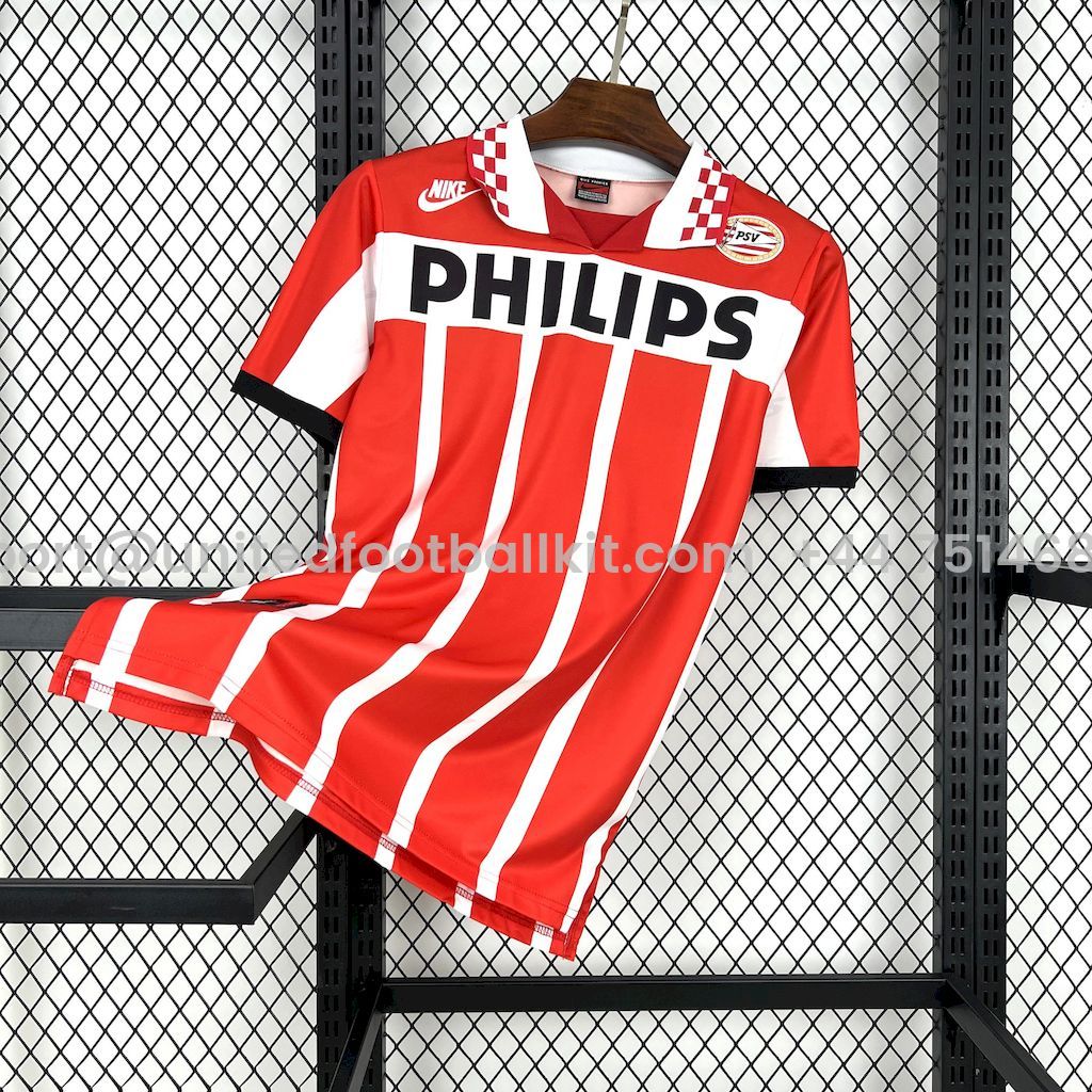 Unitedfootballkit.com | Retro PSV Eindhoven 1995-96 Home Jersey -Customize Name, Number and Patch | Worldwide Shipping