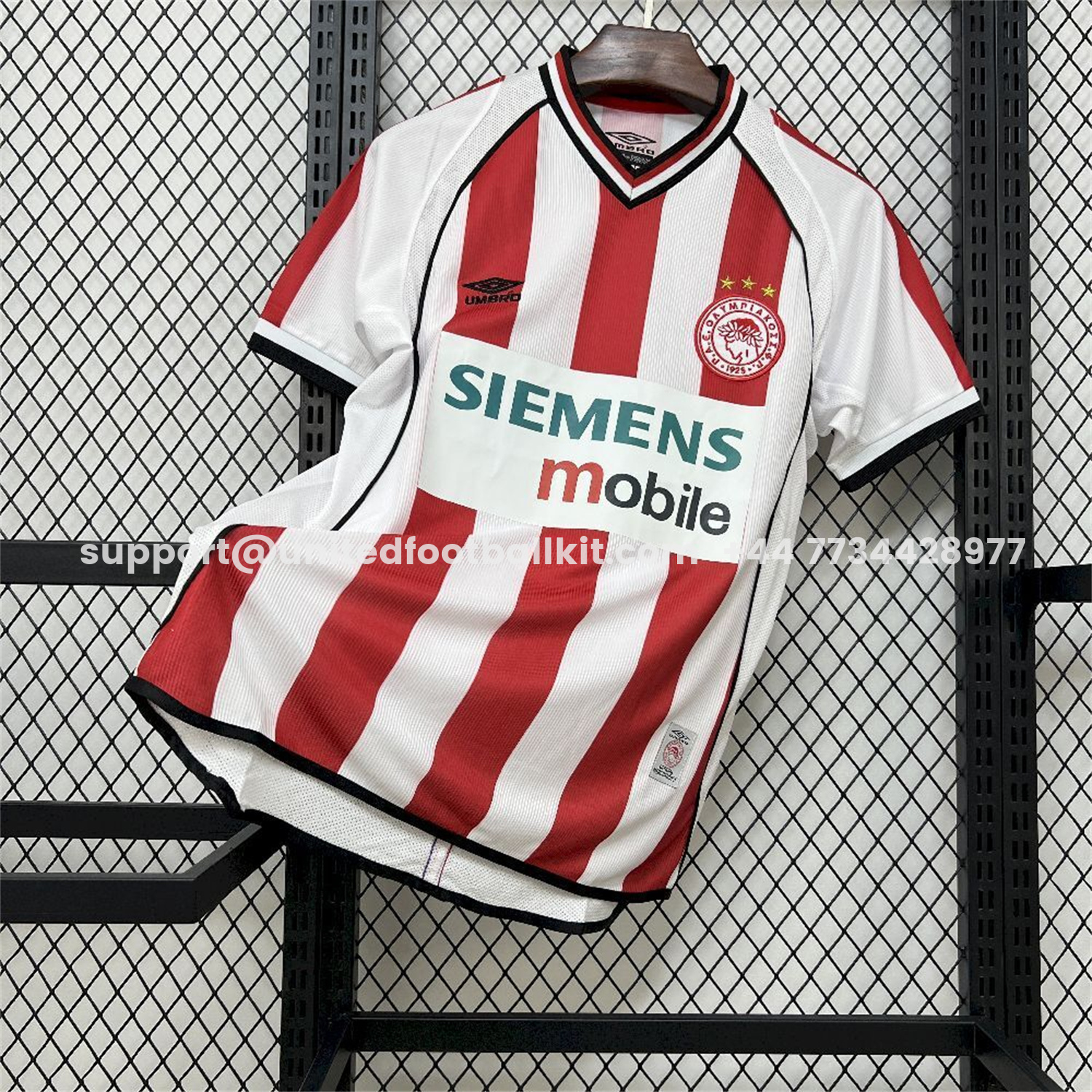 Unitedfootballkit.com | Retro Olympiacos 2001-02 Home Jersey -Customize Name, Number and Patch | Worldwide Shipping