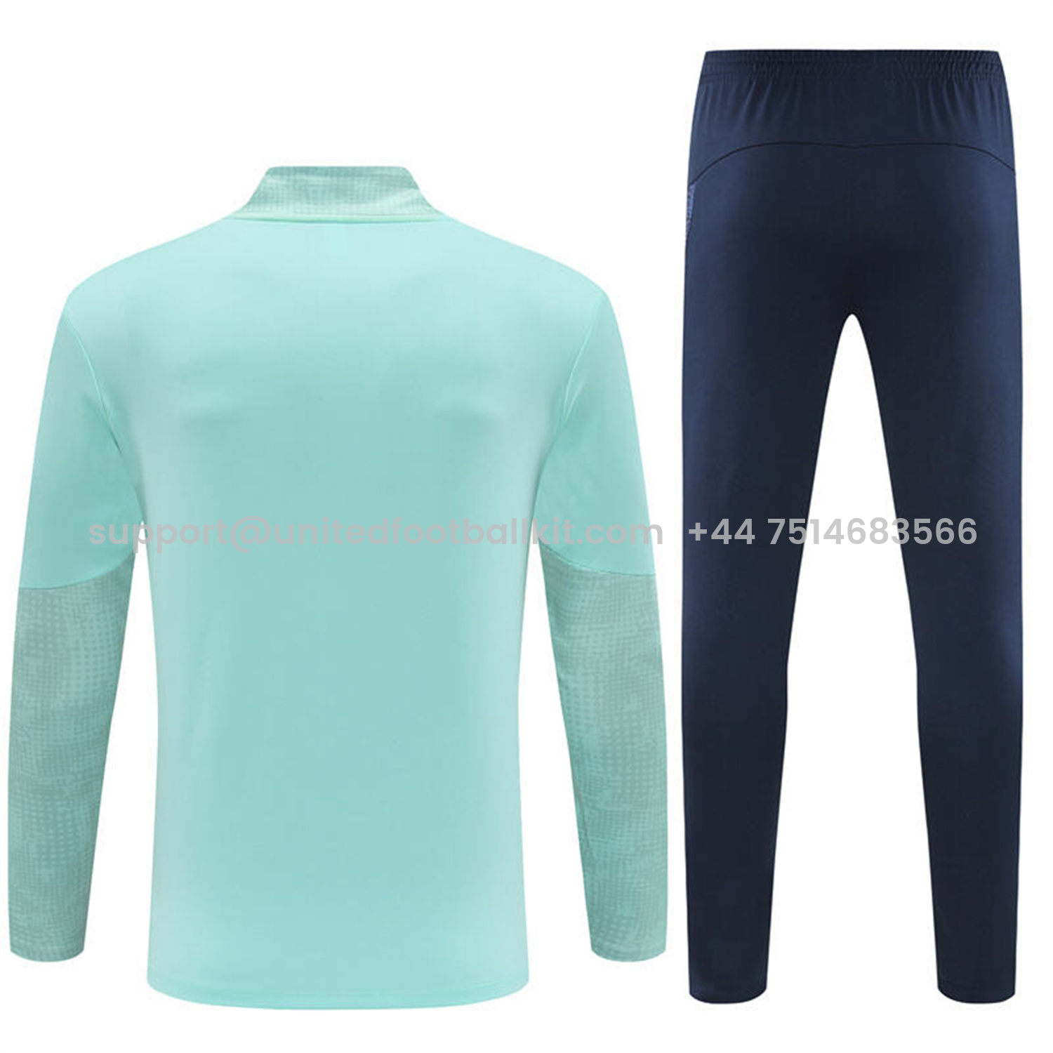 Unitedfootballkit.com | Marseille 25-26 Kids Long Sleeve Training Set - Nattierblue Top & Deep Blue Pants -Customize Name, Number and Patch | Worldwide Shipping