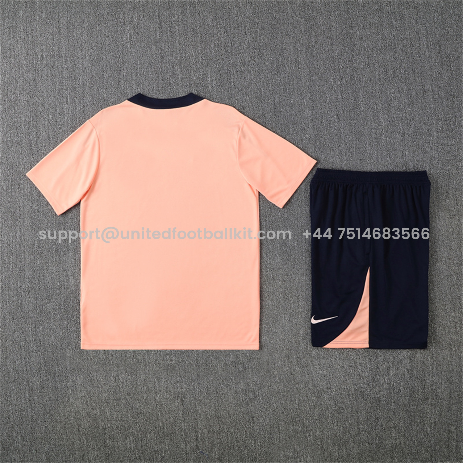 Unitedfootballkit.com | C.H.E.L.S.E.A 25-26 Kids Short-Sleeve Training Set - Pink top & Blue Shorts -Customize Name, Number and Patch | Worldwide Shipping