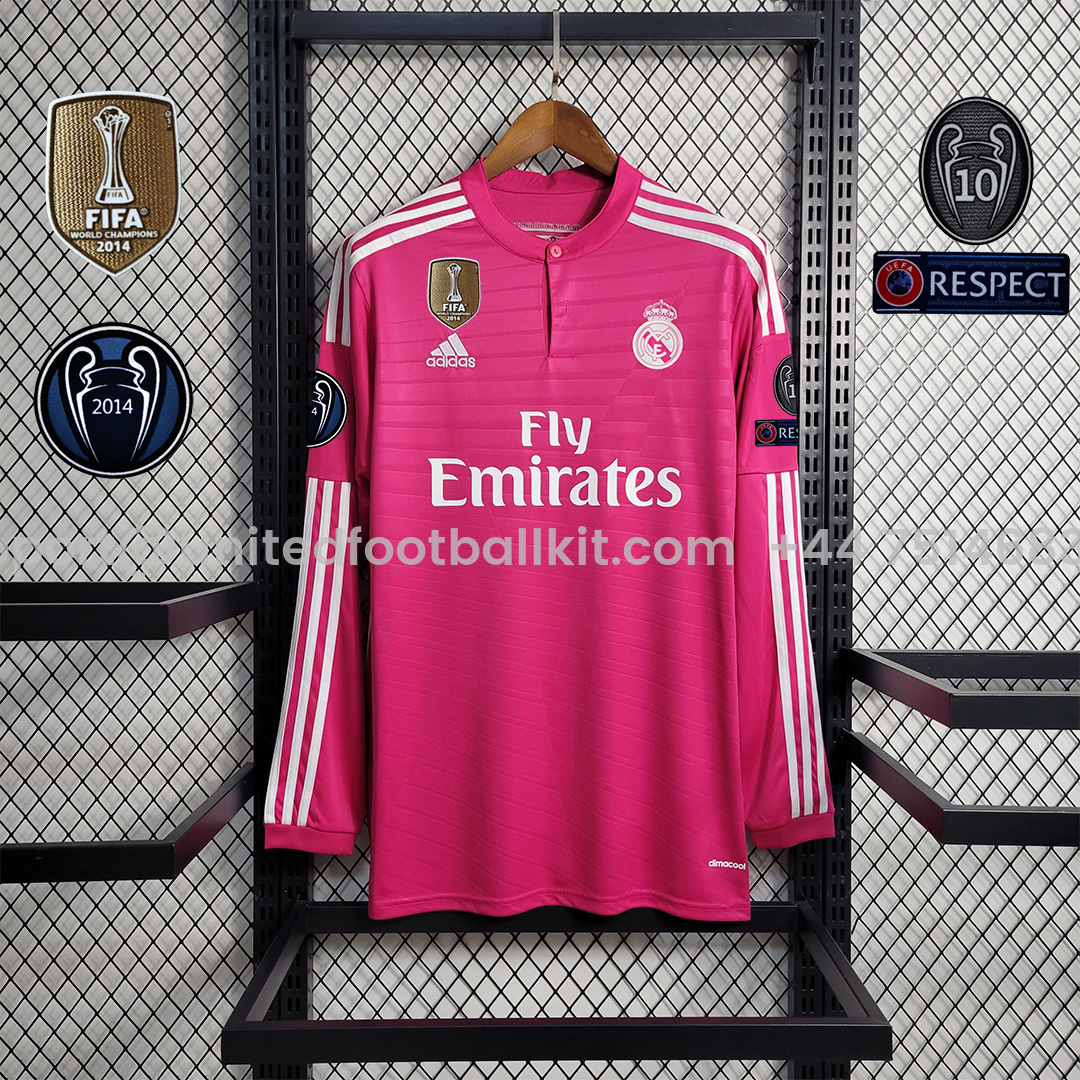 Unitedfootballkit.com | Retro Real Madrid 14-15 Away Stadium Long Sleeve Jersey -Customize Name, Number and Patch | Worldwide Shipping