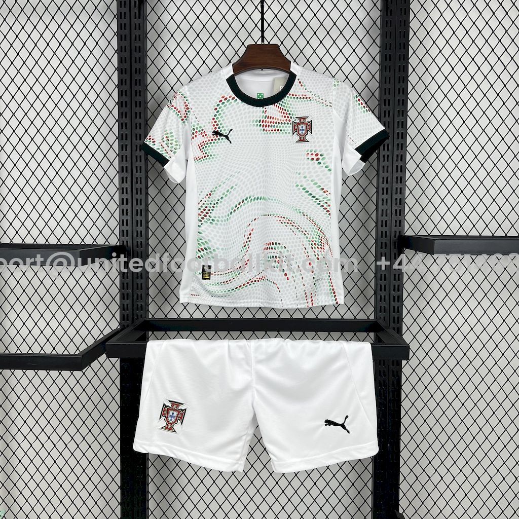 Unitedfootballkit.com | Portugal 2025-26 Away Kids Kit -Customize Name, Number and Patch | Worldwide Shipping