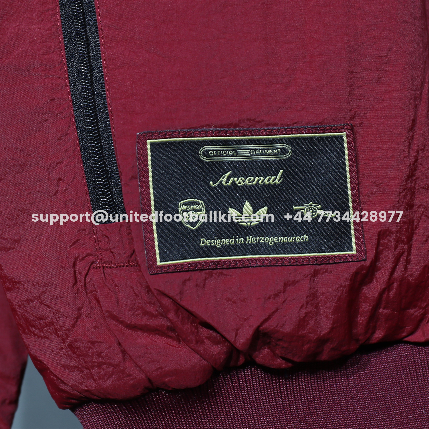 Unitedfootballkit.com | Arsenal 25-26 Double Sided Reversible Windbreaker - Black & Red -Customize Name, Number and Patch | Worldwide Shipping