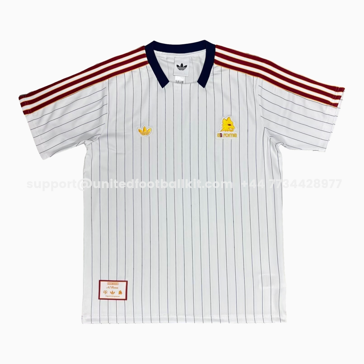 Unitedfootballkit.com | AS Roma 25-26 Travel Special White Jersey - Fans Version -Customize Name, Number and Patch | Worldwide Shipping