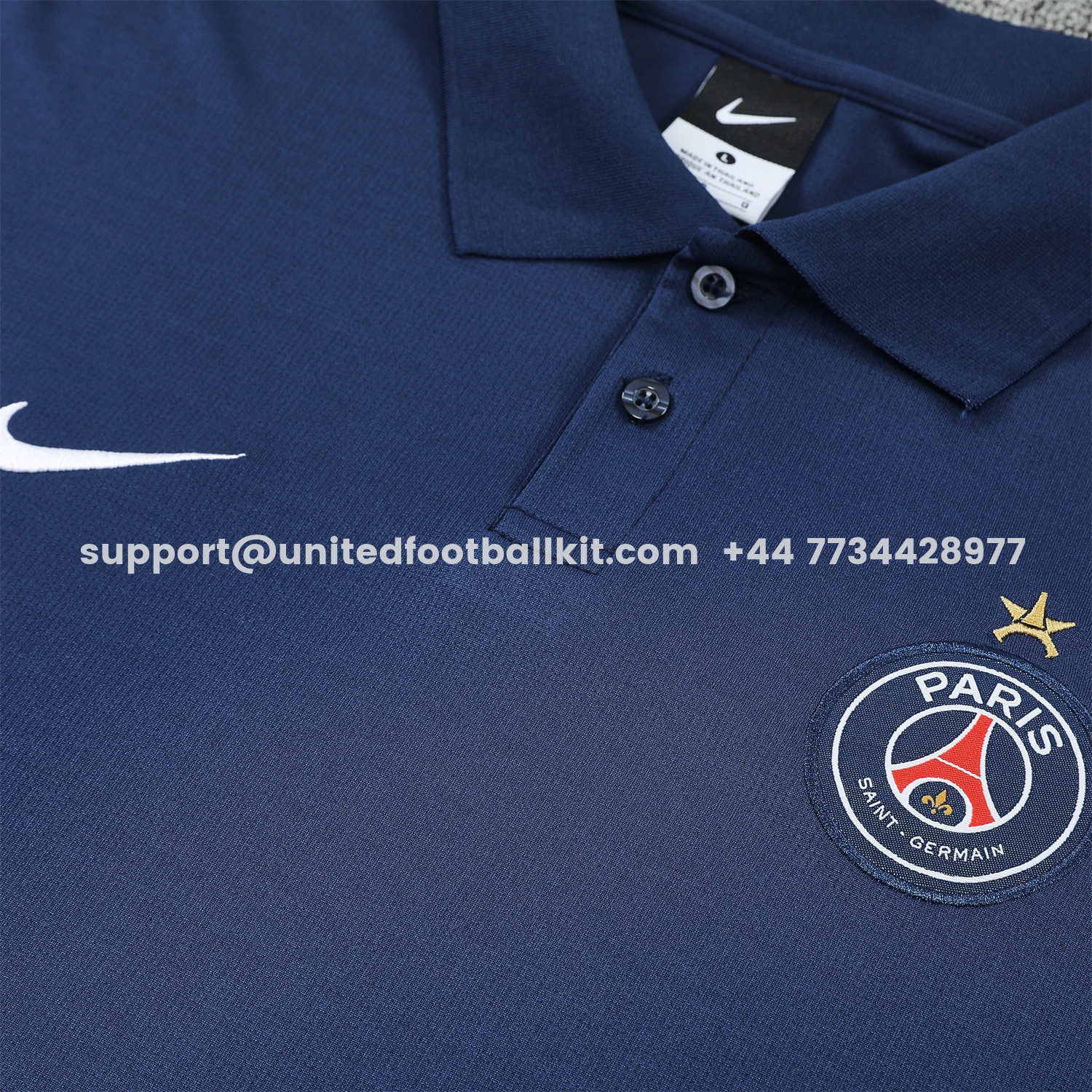 Unitedfootballkit.com | Paris Saint-Germain PSG 25-26 POLO Short-Sleeve Training Set - Dark Blue Top and Pants -Customize Name, Number and Patch | Worldwide Shipping