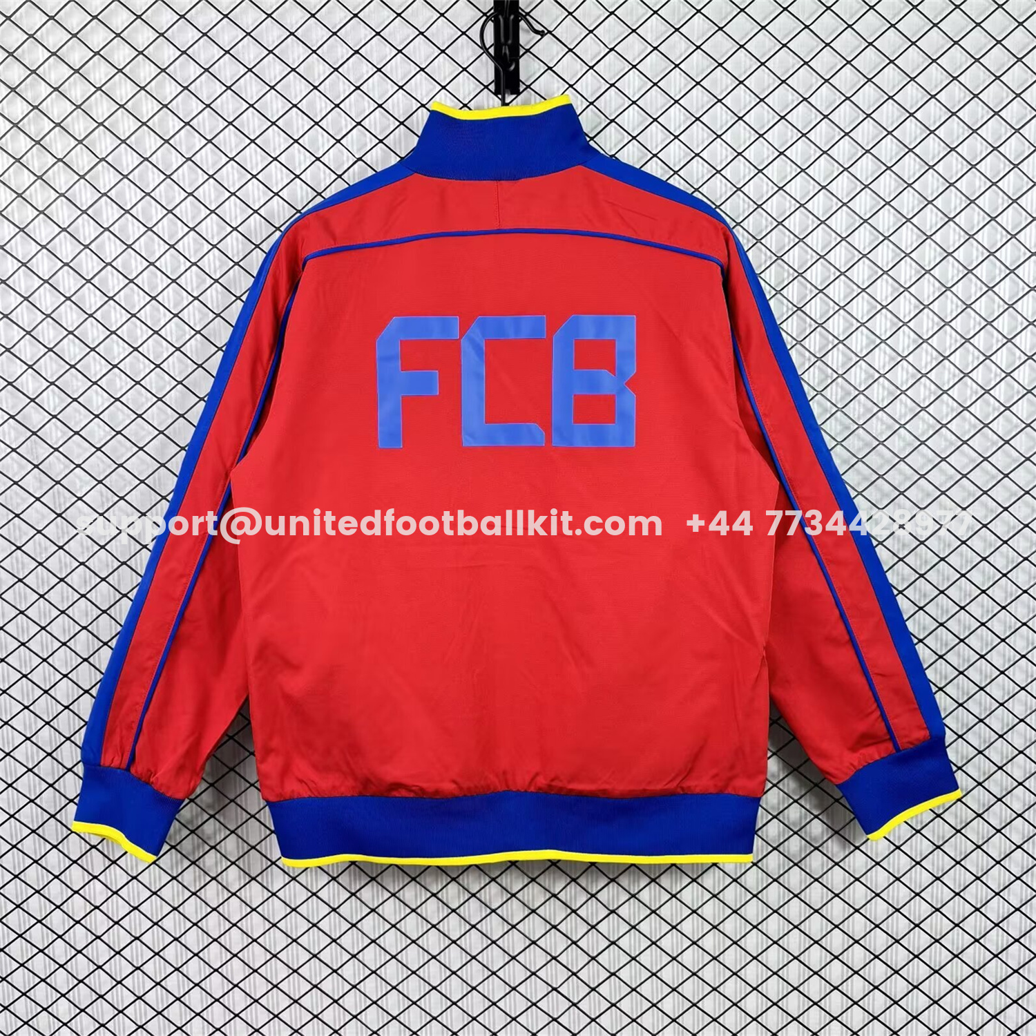 Unitedfootballkit.com | Retro Barcelona 2010-11 Windbreaker Jacket - Red -Customize Name, Number and Patch | Worldwide Shipping