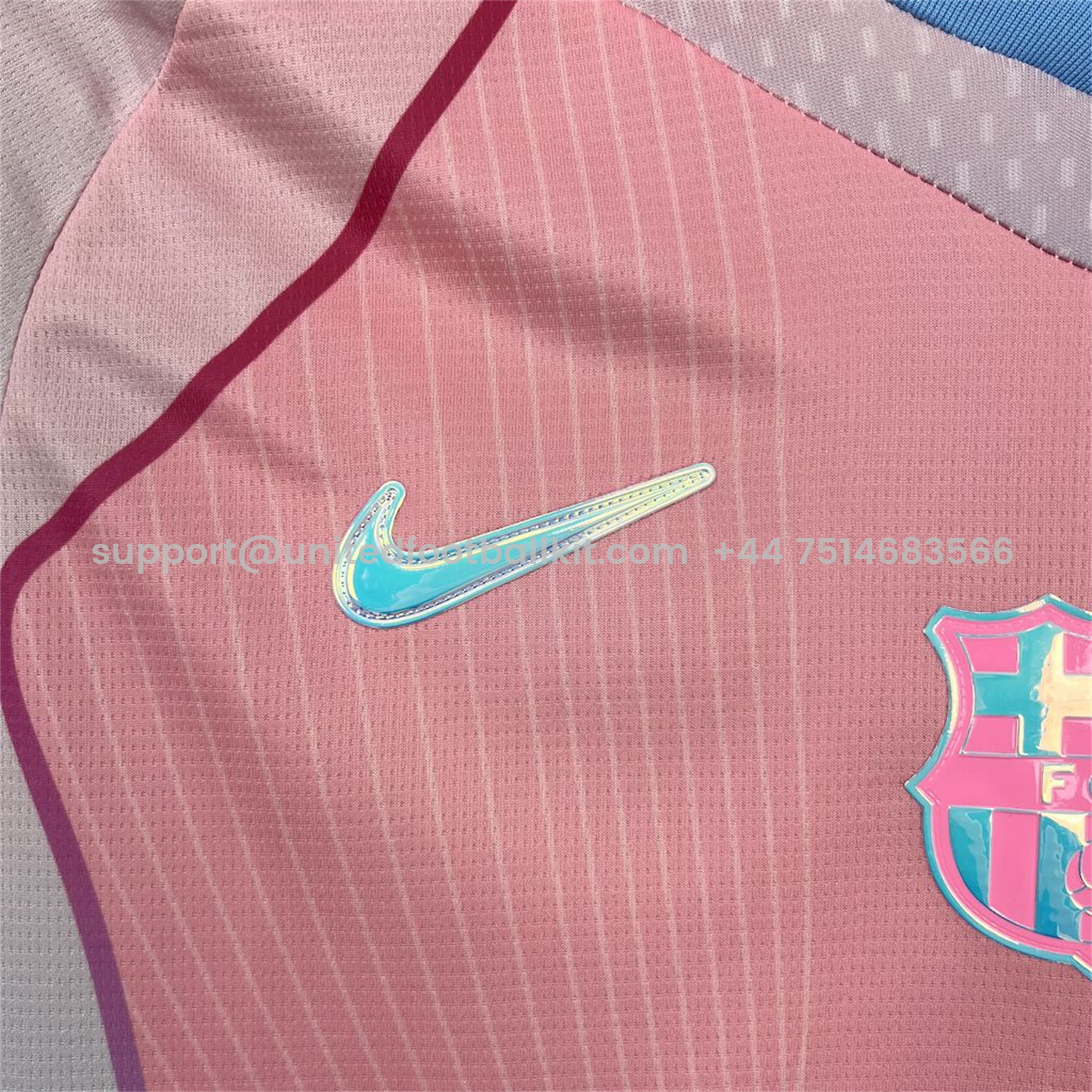 Unitedfootballkit.com | Barcelona 25-26 T90 White Lines Pink Special Jersey - Fans Version -Customize Name, Number and Patch | Worldwide Shipping