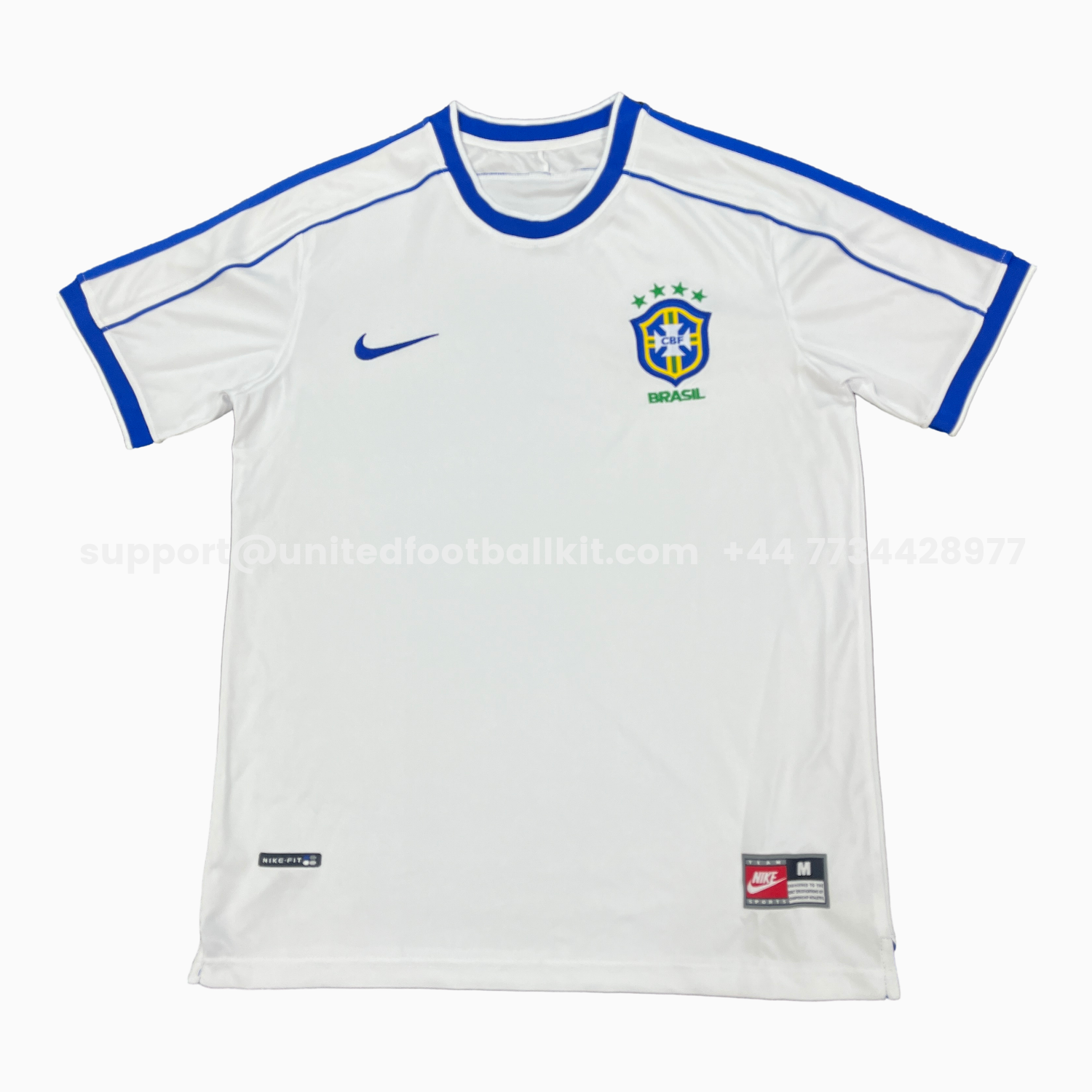 Unitedfootballkit.com | Retro Brazil 1998 Goalkeeper White Jersey -Customize Name, Number and Patch | Worldwide Shipping