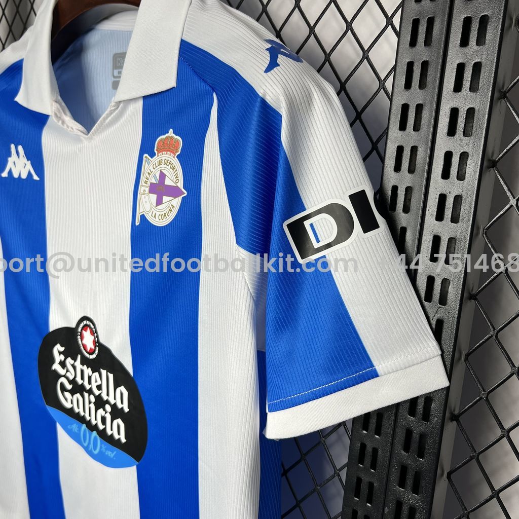 Unitedfootballkit.com | Deportivo de La Coruña 24-25 Home Stadium Jersey - Fans Version -Customize Name, Number and Patch | Worldwide Shipping