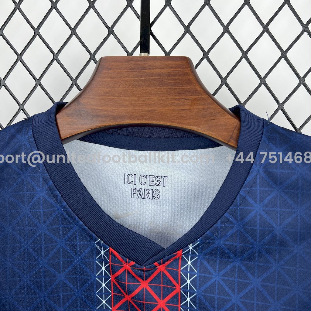 Unitedfootballkit.com | Paris Saint-Germain PSG 25-26 Home Kids Kit -Customize Name, Number and Patch | Worldwide Shipping