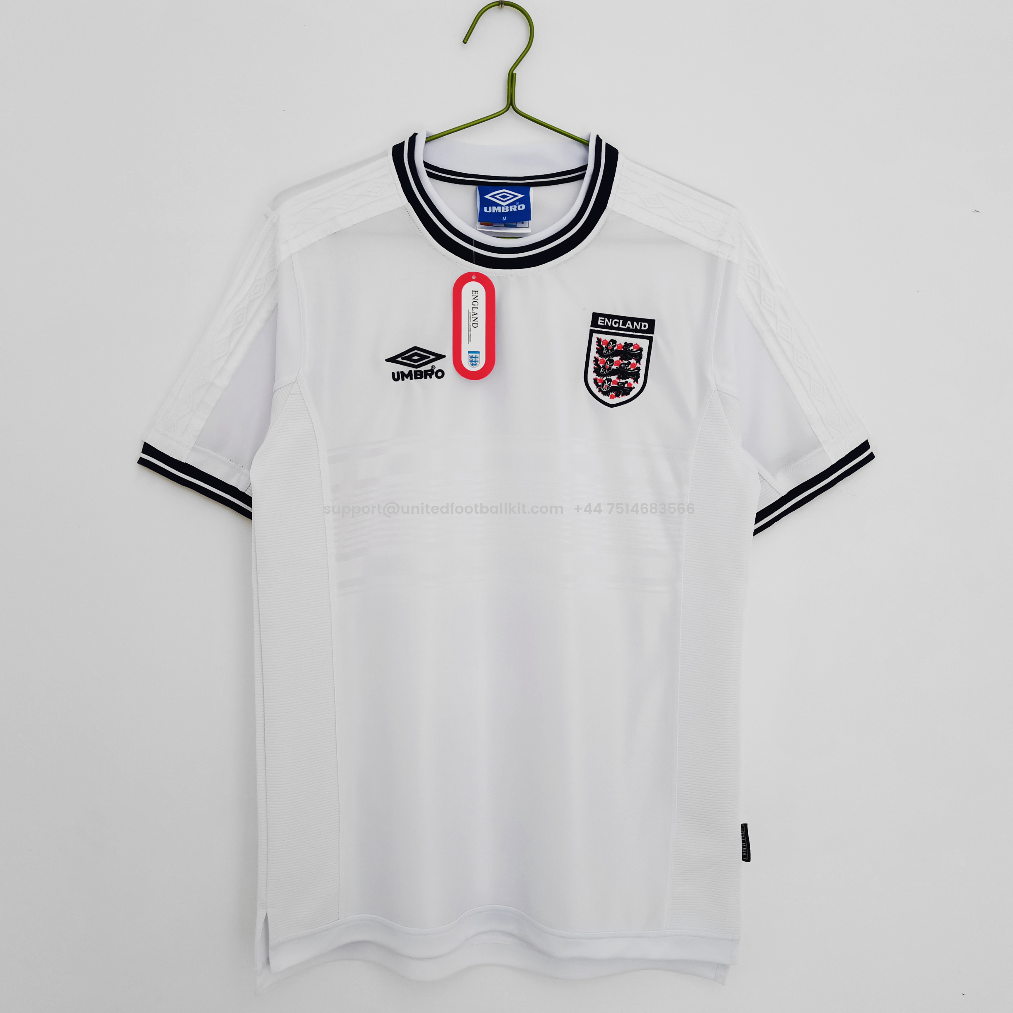 Unitedfootballkit.com | Retro England 2000 Home Stadium Jersey -Customize Name, Number and Patch | Worldwide Shipping