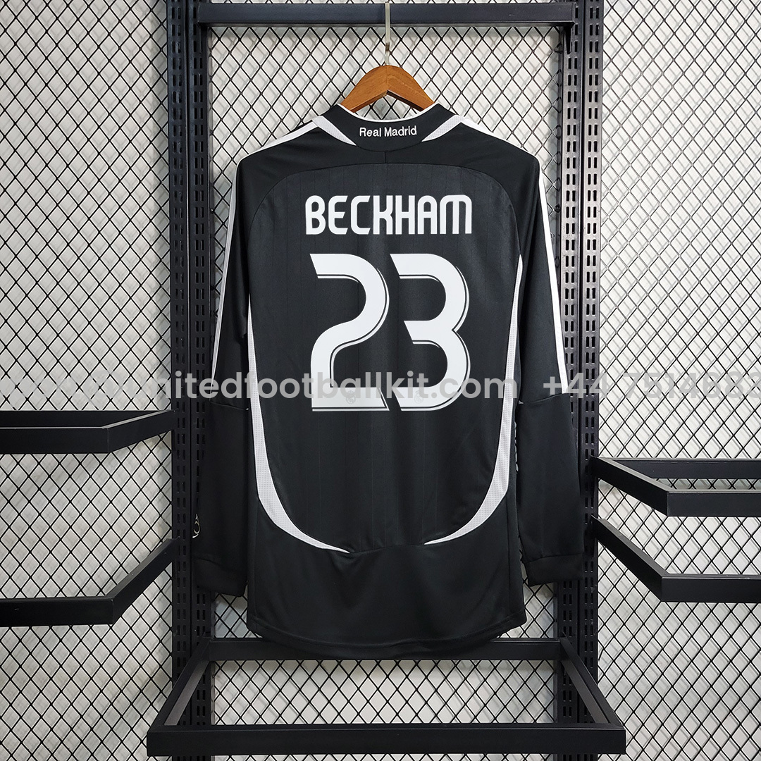 Unitedfootballkit.com | Retro Real Madrid 06-07 Away Long Sleeve Jersey -Customize Name, Number and Patch | Worldwide Shipping