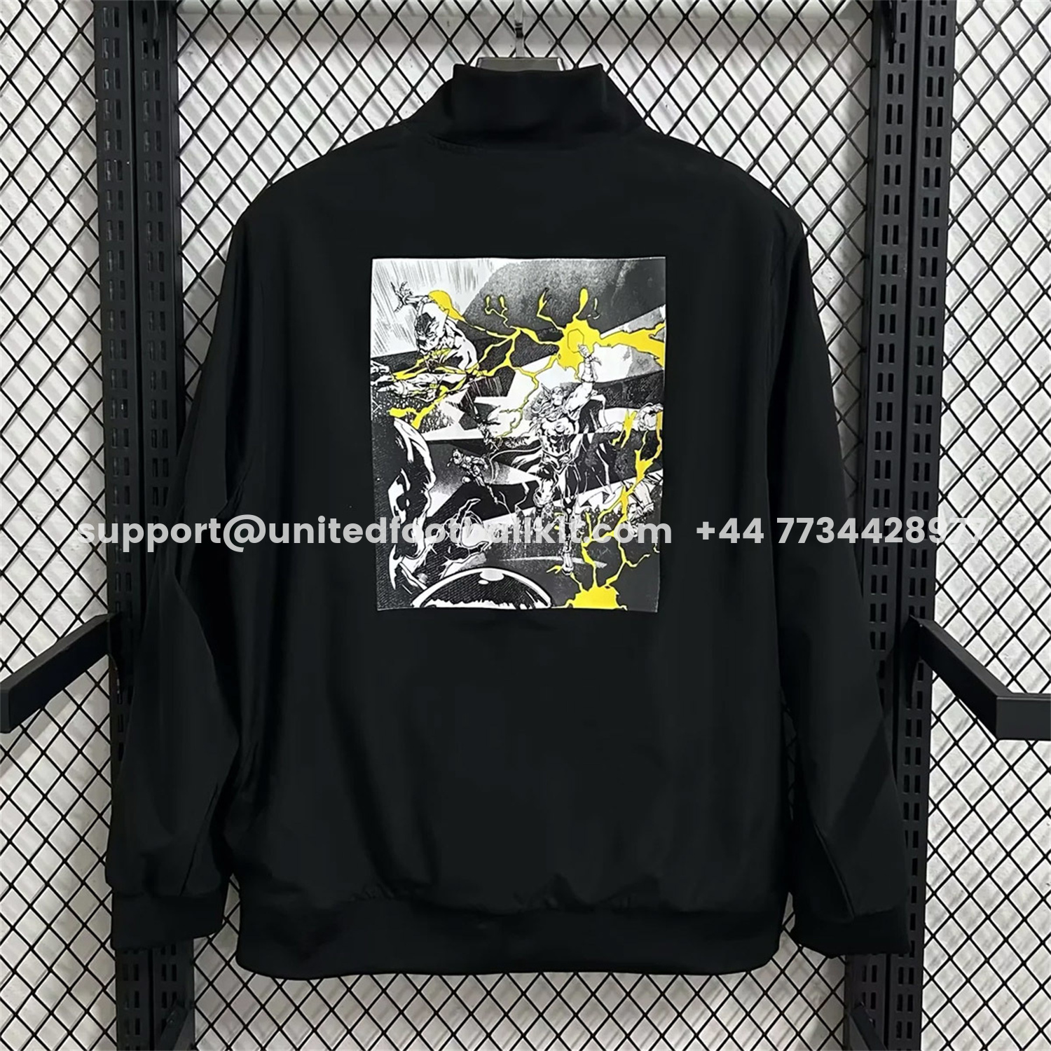 Unitedfootballkit.com | Real Madrid 25-26 Windbreaker Jacket - Black -Customize Name, Number and Patch | Worldwide Shipping