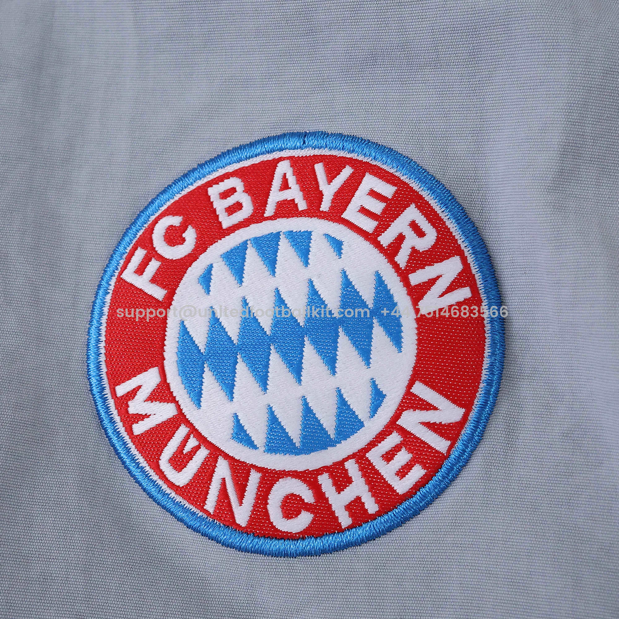 Unitedfootballkit.com | Bayern Munich 25-26 Grey Throwback Windbreaker Jacket - Grey -Customize Name, Number and Patch | Worldwide Shipping