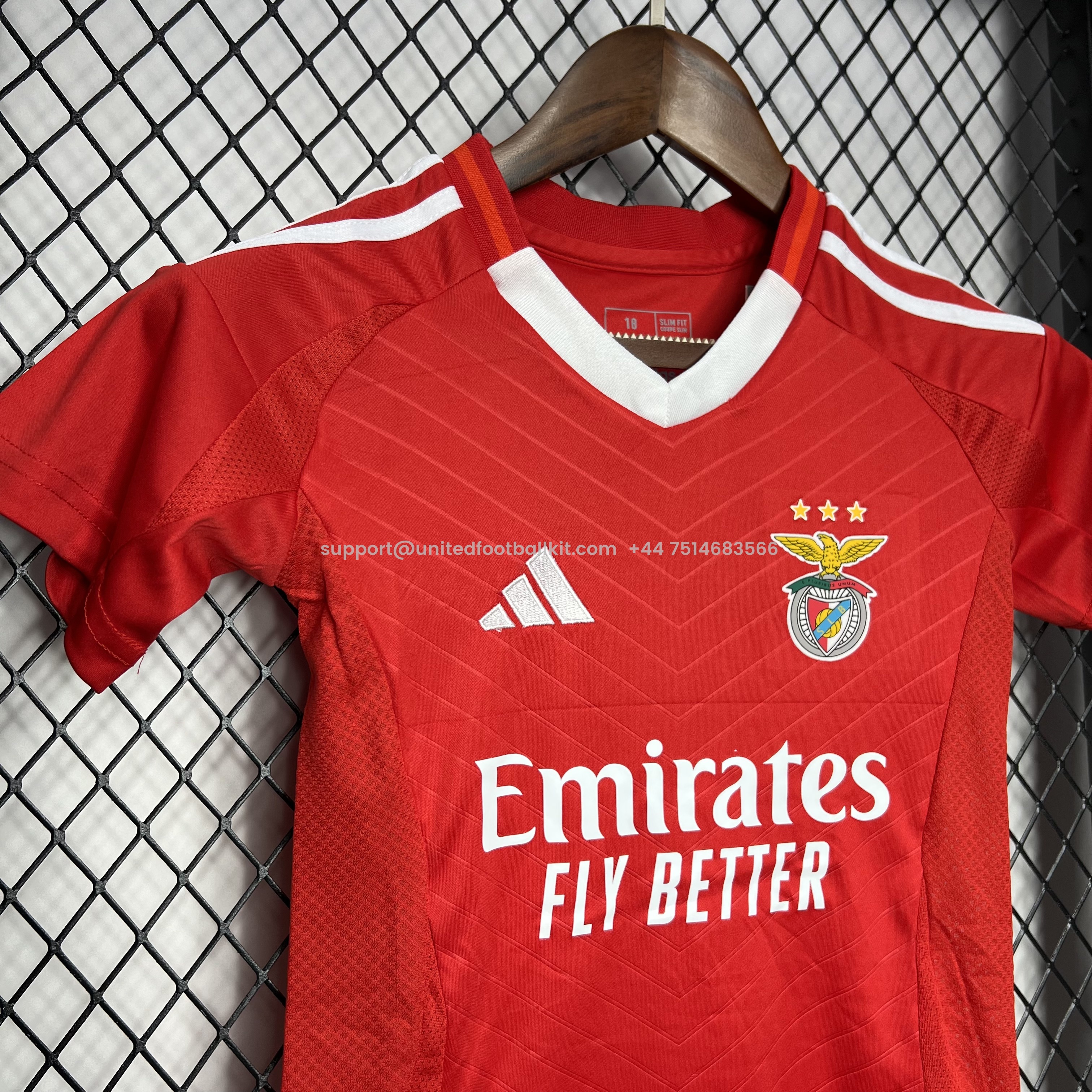 Unitedfootballkit.com | Benfica 24-25 Home Stadium Kids Kit -Customize Name, Number and Patch | Worldwide Shipping