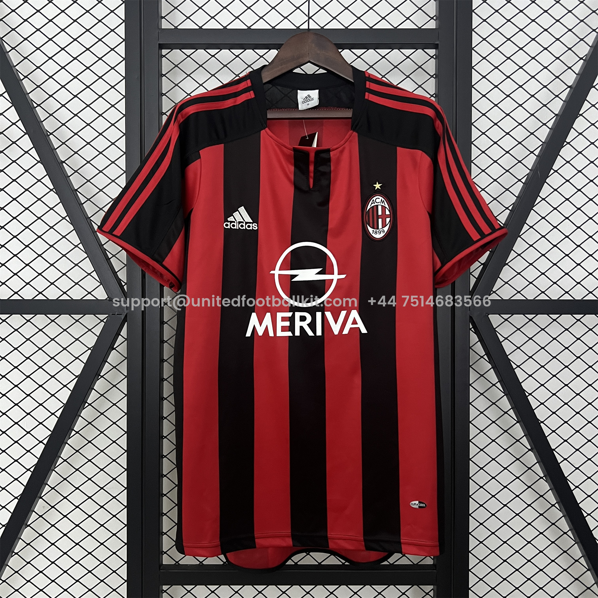 Unitedfootballkit.com | Retro AC Milan 2003-04 Home Jersey -Customize Name, Number and Patch | Worldwide Shipping