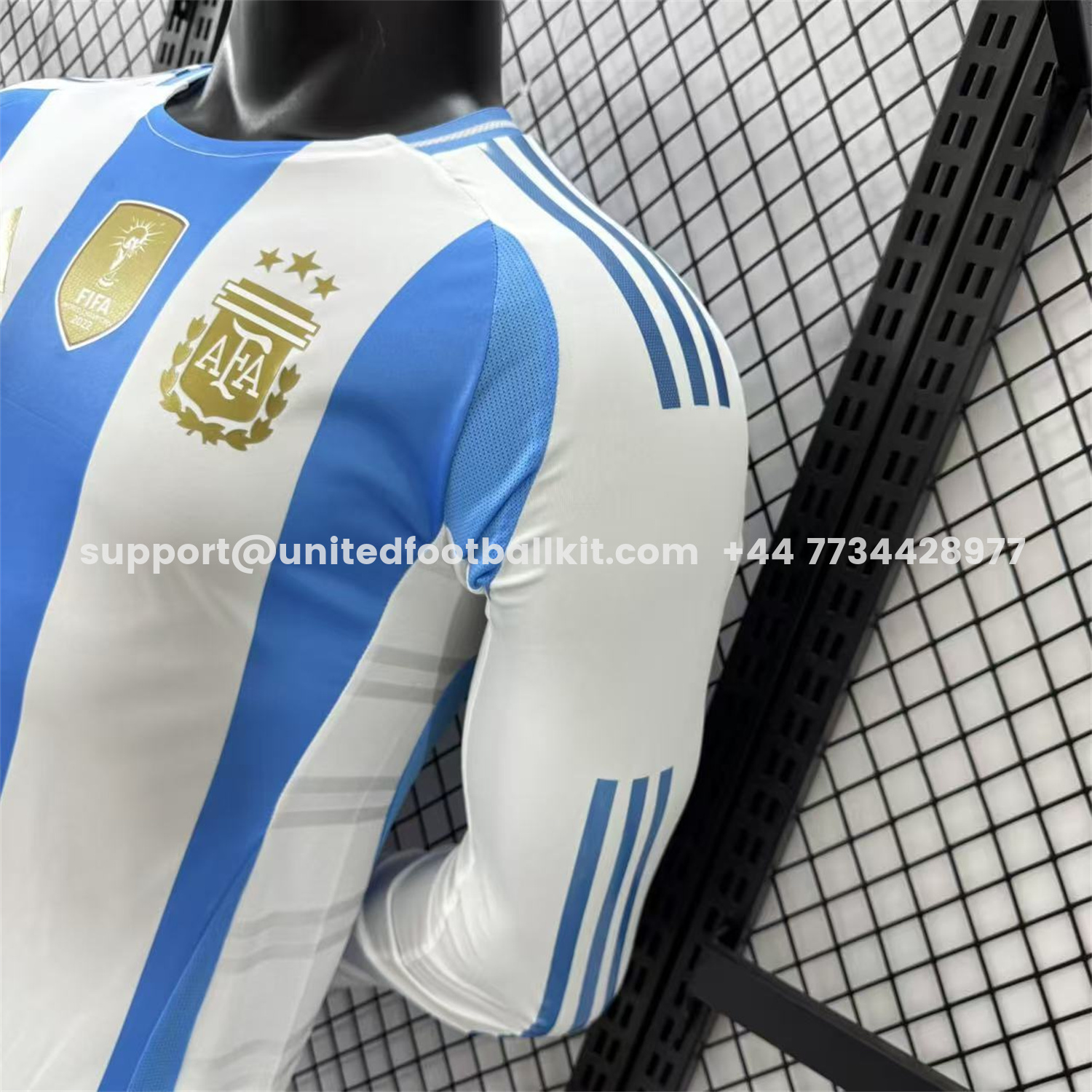 Unitedfootballkit.com | Argentina 2024 Home Long Sleeves Jersey - Player Version -Customize Name, Number and Patch | Worldwide Shipping