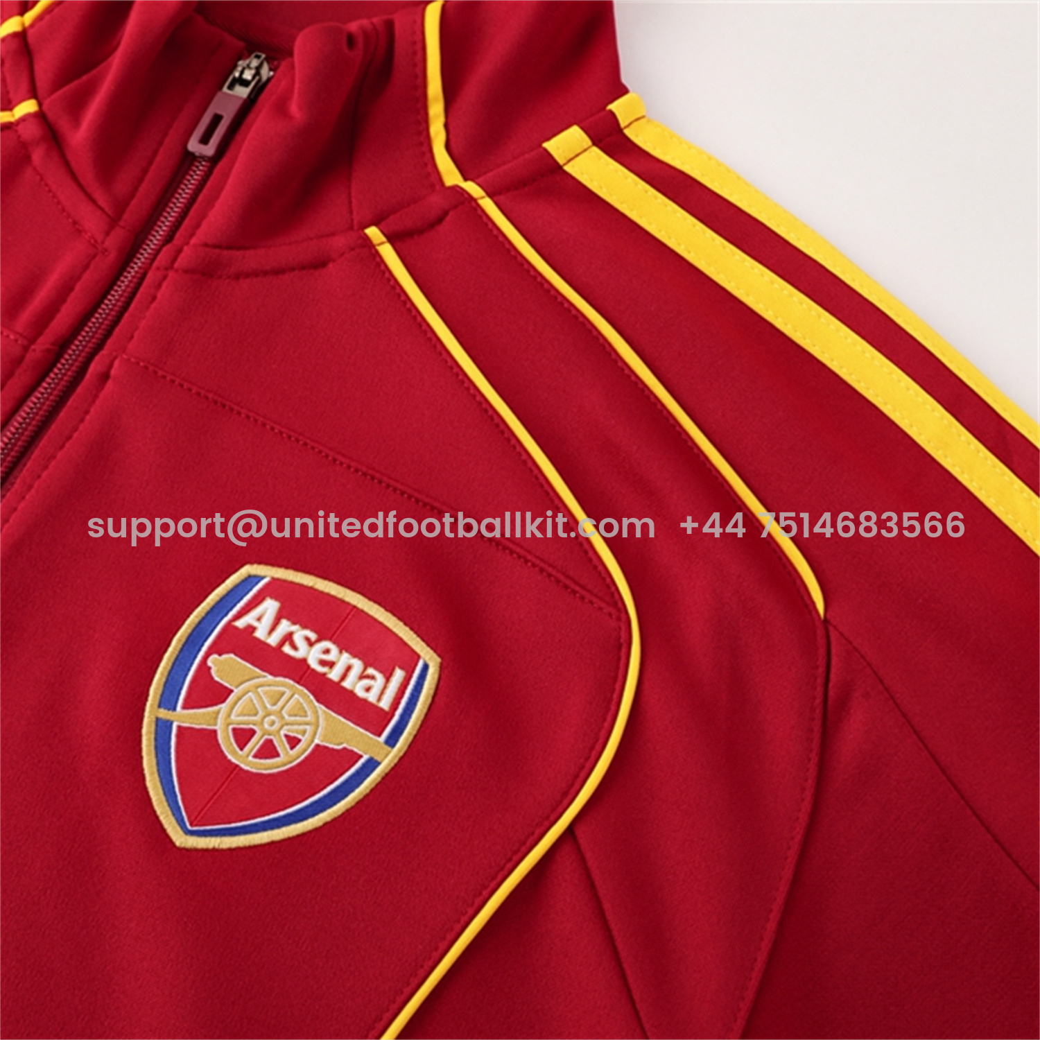 Unitedfootballkit.com | Arsenal 25-26 Jacket Training Tracksuit - Red Jackets & Black Pants -Customize Name, Number and Patch | Worldwide Shipping
