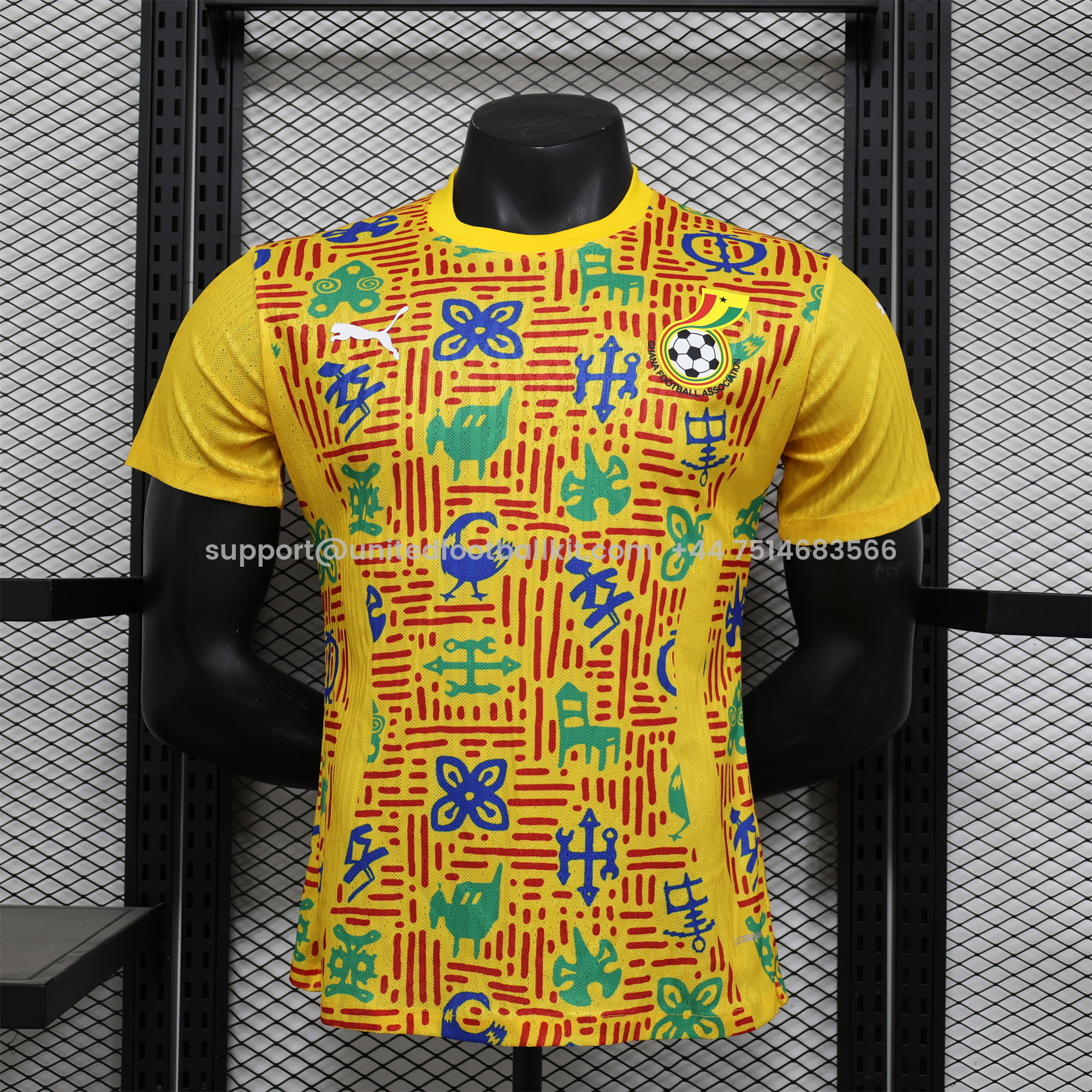 Unitedfootballkit.com | Ghana 2024-25 Pre-Match Jersey - Player Version -Customize Name, Number and Patch | Worldwide Shipping