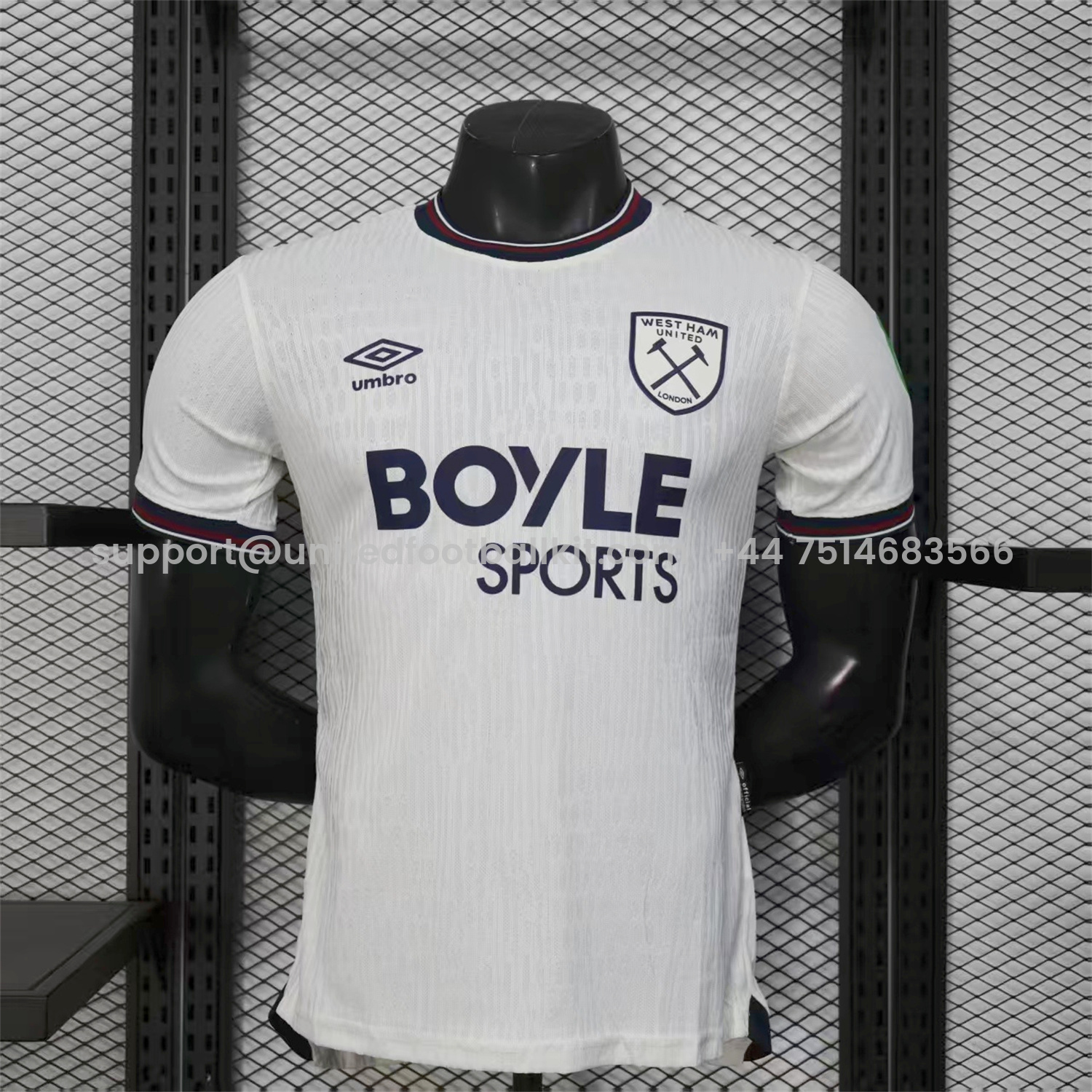 Unitedfootballkit.com | West Ham United 25-26 Away Jersey - Player Version -Customize Name, Number and Patch | Worldwide Shipping