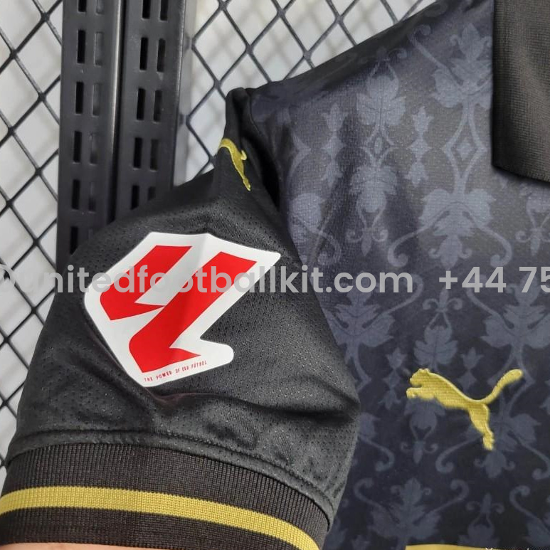 Unitedfootballkit.com | Valencia 24-25 Black Away Jersey - Fans Version -Customize Name, Number and Patch | Worldwide Shipping