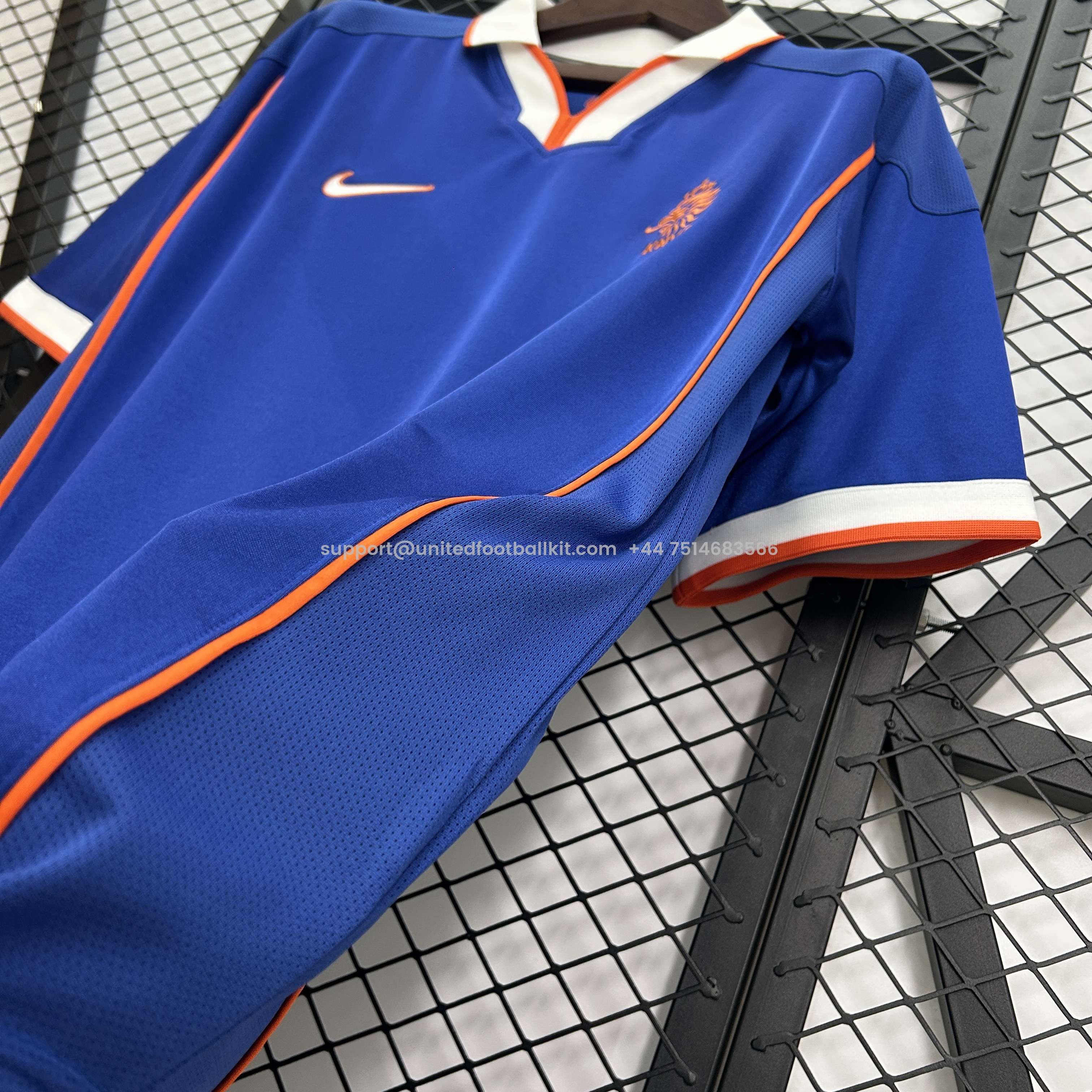 Unitedfootballkit.com | Retro Netherlands 1998 Away Jersey -Customize Name, Number and Patch | Worldwide Shipping
