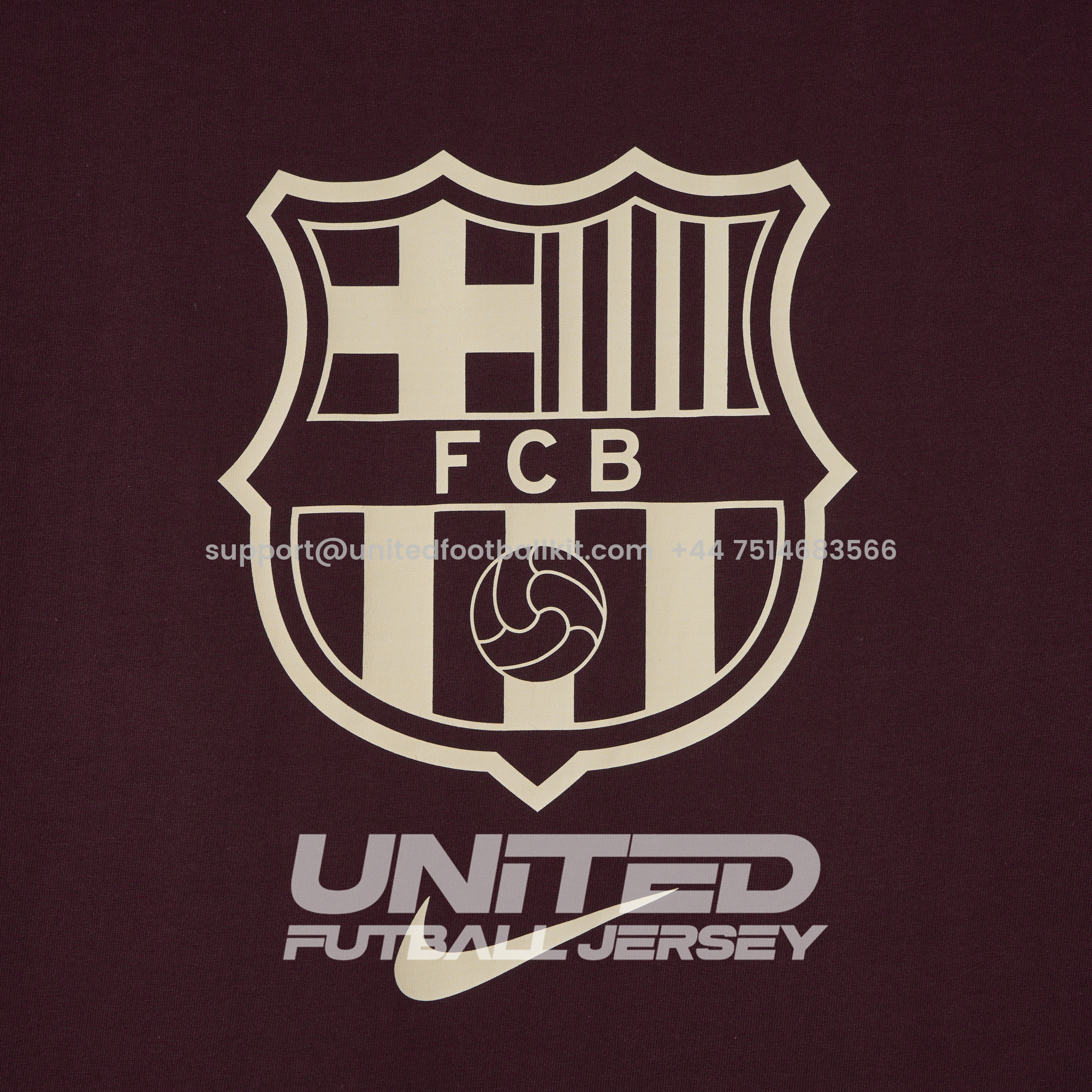 Unitedfootballkit.com | Barcelona 24-25 Red Big LOGO T-Shirt -Customize Name, Number and Patch | Worldwide Shipping
