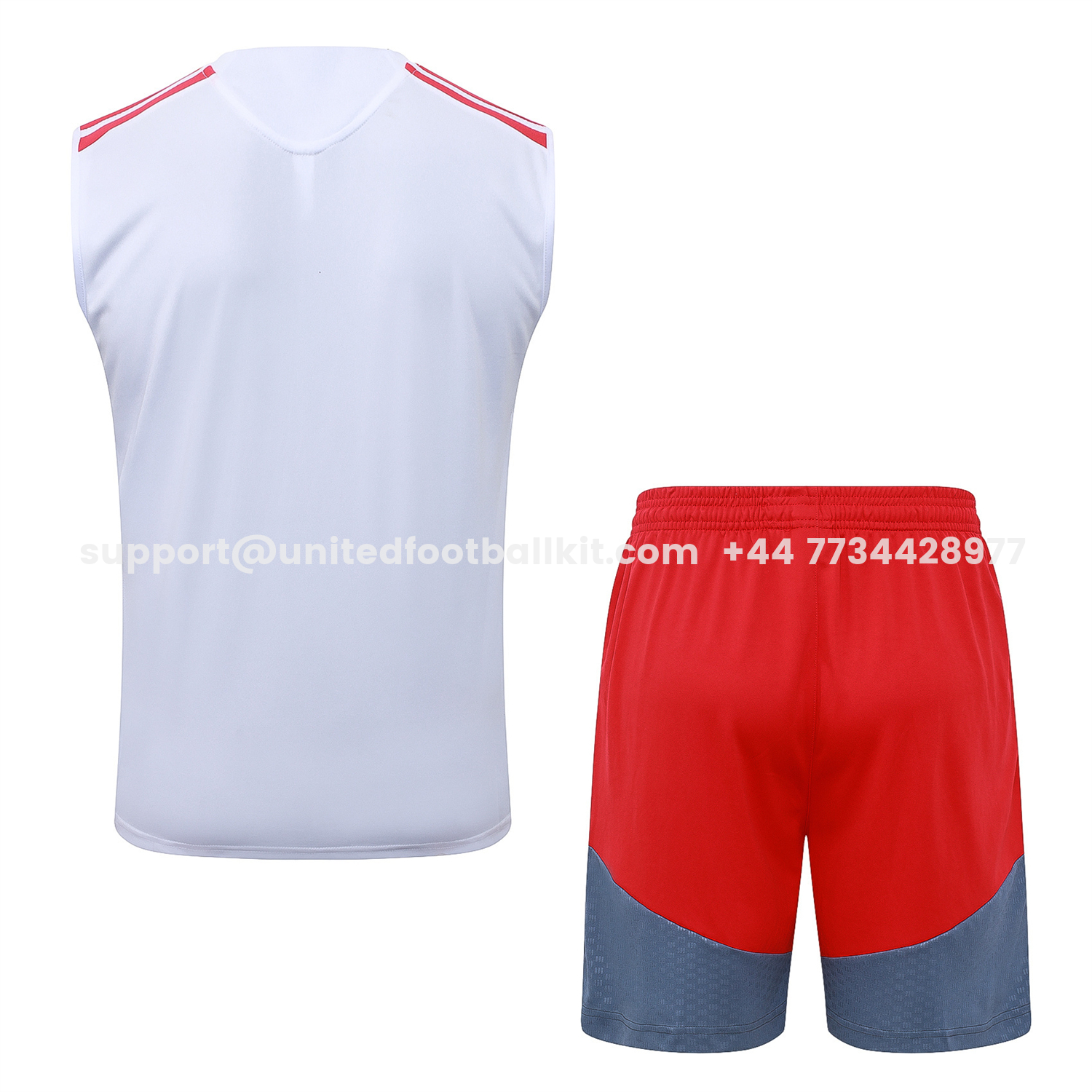 Unitedfootballkit.com | SC Internacional 2026 Vest Training Set - White Vest and Red Shorts -Customize Name, Number and Patch | Worldwide Shipping