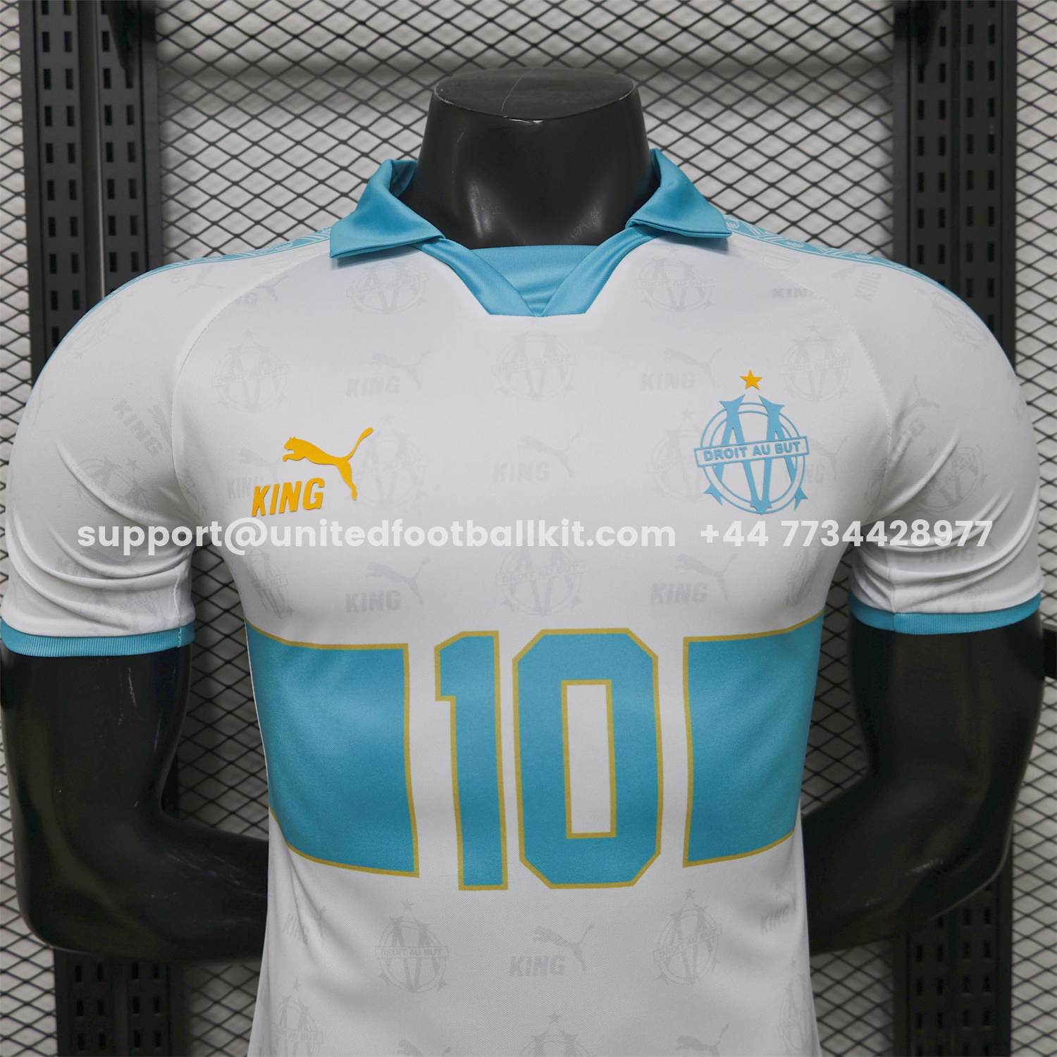 Unitedfootballkit.com | Marseille 25-26 Retro Style White Jersey -Player Version -Customize Name, Number and Patch | Worldwide Shipping