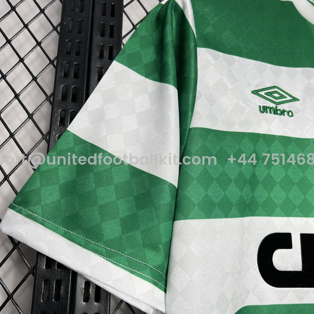 Unitedfootballkit.com | Retro Celtic 1989-91 Home Stadium Jersey -Customize Name, Number and Patch | Worldwide Shipping