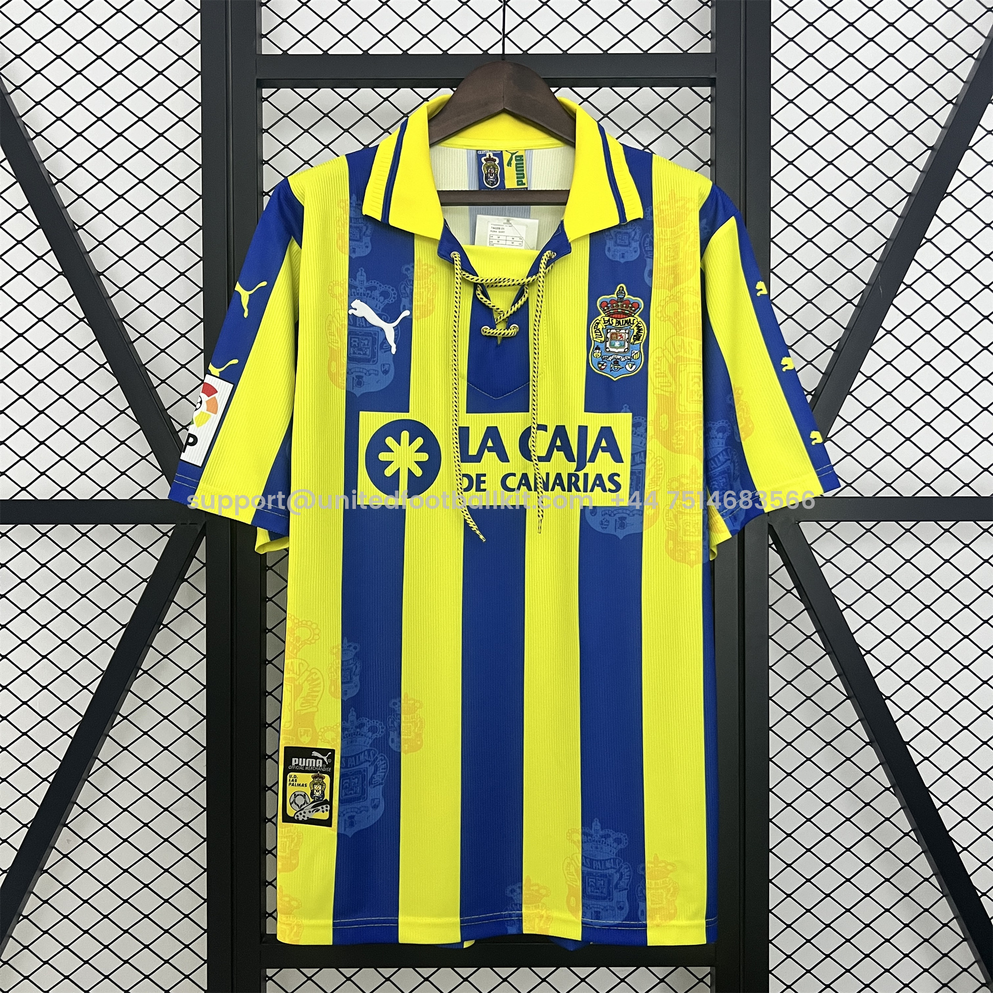 Unitedfootballkit.com | Retro Las Palmas 1997-98 Away Jersey -Customize Name, Number and Patch | Worldwide Shipping