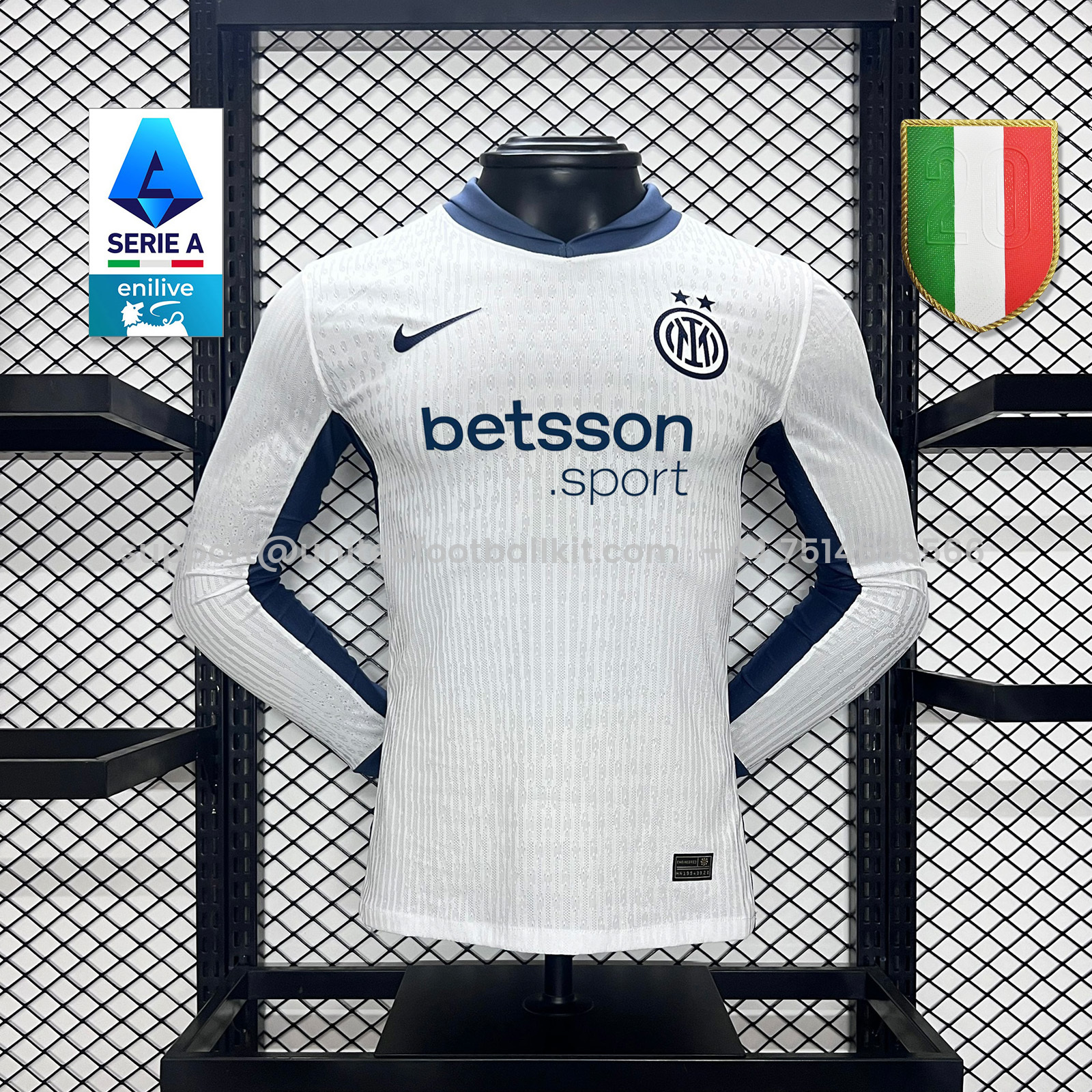 Unitedfootballkit.com | Inter Milan 24-25 Away Long Jersey With Chest Advertisement - Player Version -Customize Name, Number and Patch | Worldwide Shipping