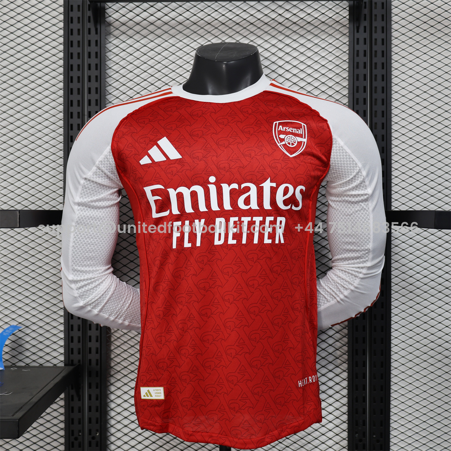 Unitedfootballkit.com | Arsenal 25-26 Home Long Sleeves Jersey - Player Version -Customize Name, Number and Patch | Worldwide Shipping