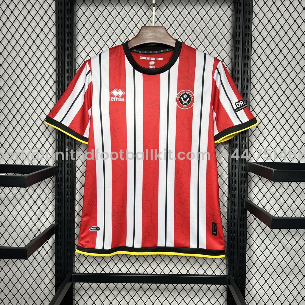 Unitedfootballkit.com | Sheffield United 24-25 Home Stadium Jersey -Customize Name, Number and Patch | Worldwide Shipping