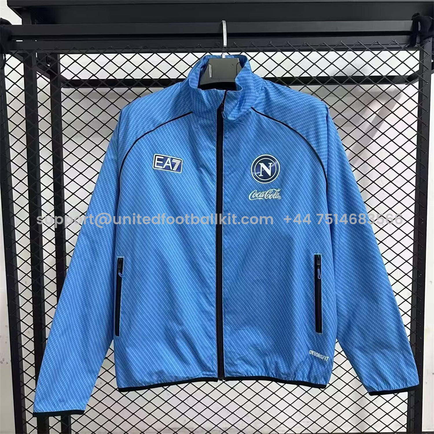 Unitedfootballkit.com | Napoli 25-26 Windbreaker Jacket - Blue -Customize Name, Number and Patch | Worldwide Shipping