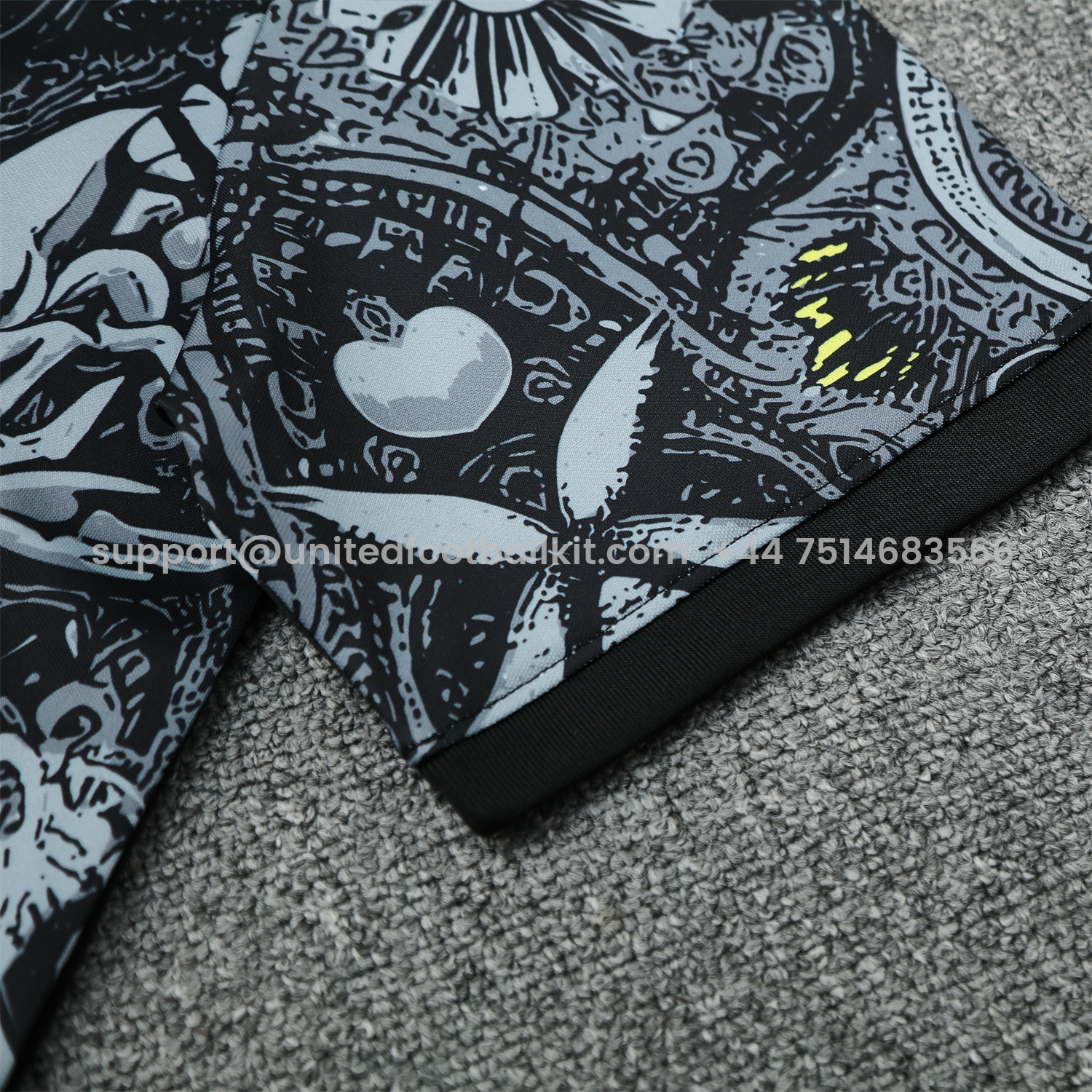 Unitedfootballkit.com | Brazil 25-26 Gray Jesus Statue Short-Sleeve Training Set - Gray Top & Black Shorts -Customize Name, Number and Patch | Worldwide Shipping