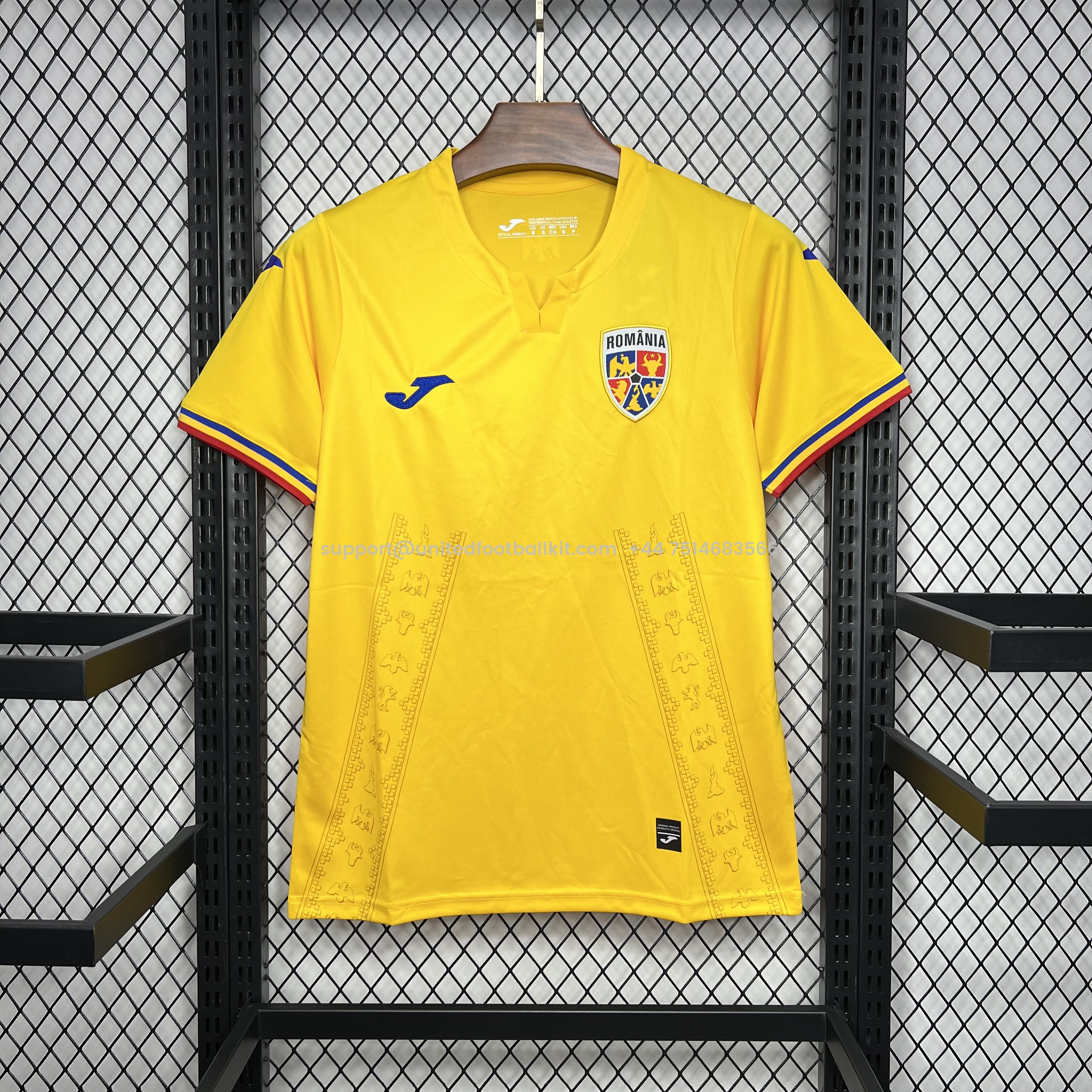 Unitedfootballkit.com | Romania 2024 Home Stadium Jersey - Fans Version -Customize Name, Number and Patch | Worldwide Shipping