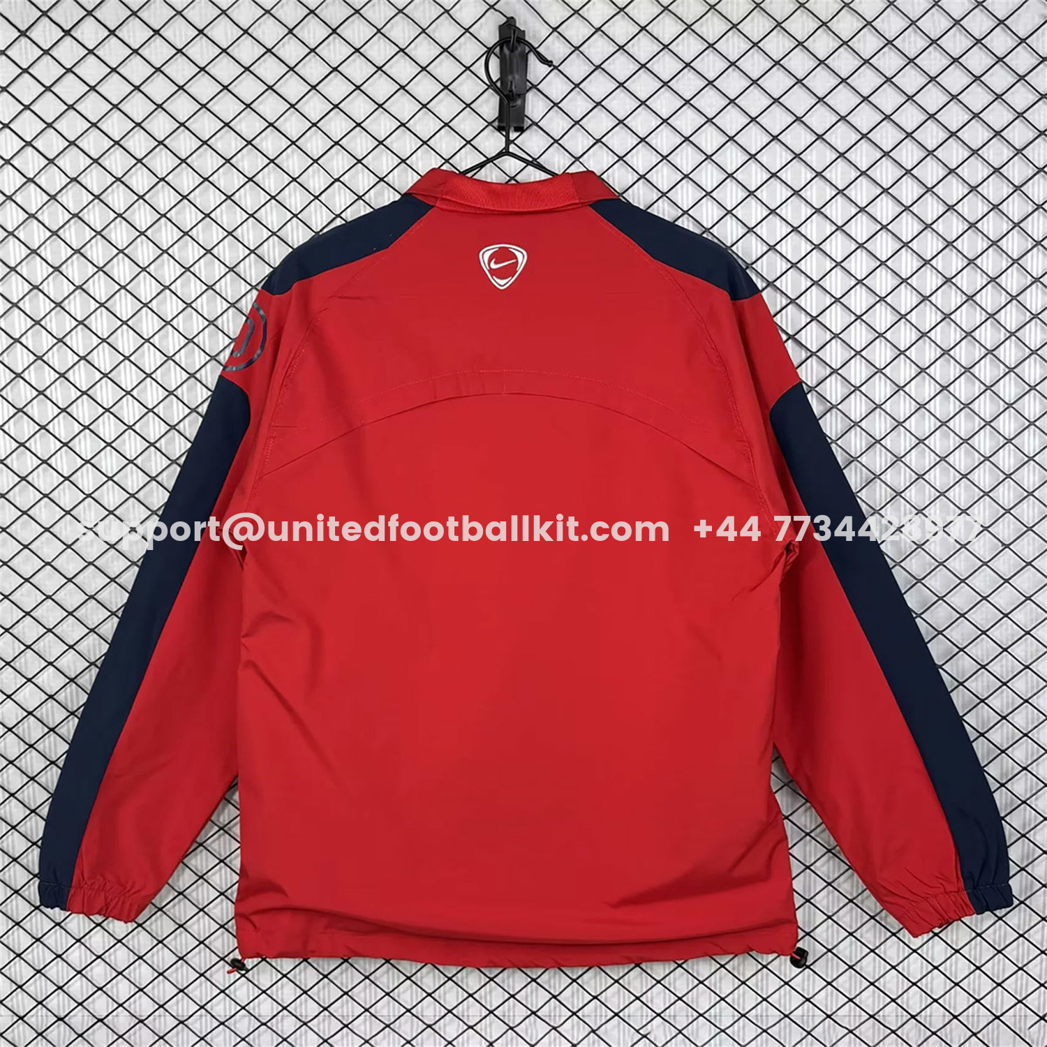 Unitedfootballkit.com | Retro Arsenal 2004-05 Home Windbreaker Jacket - Red -Customize Name, Number and Patch | Worldwide Shipping