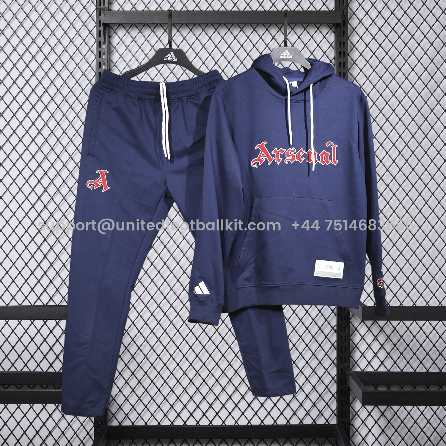 Unitedfootballkit.com | Arsenal 25-26 Pure Color Training Hoodie Set - Deep Blue Hoodie and Deep Blue Pants -Customize Name, Number and Patch | Worldwide Shipping