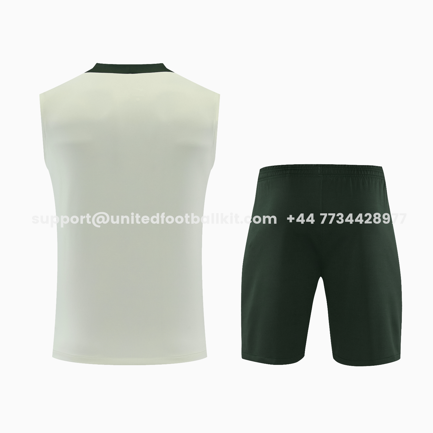 Unitedfootballkit.com | C.H.E.L.S.E.A 25-26 Vest Training Set - Light Gray With Dark Green Accents Top & Dark Green Pants -Customize Name, Number and Patch | Worldwide Shipping