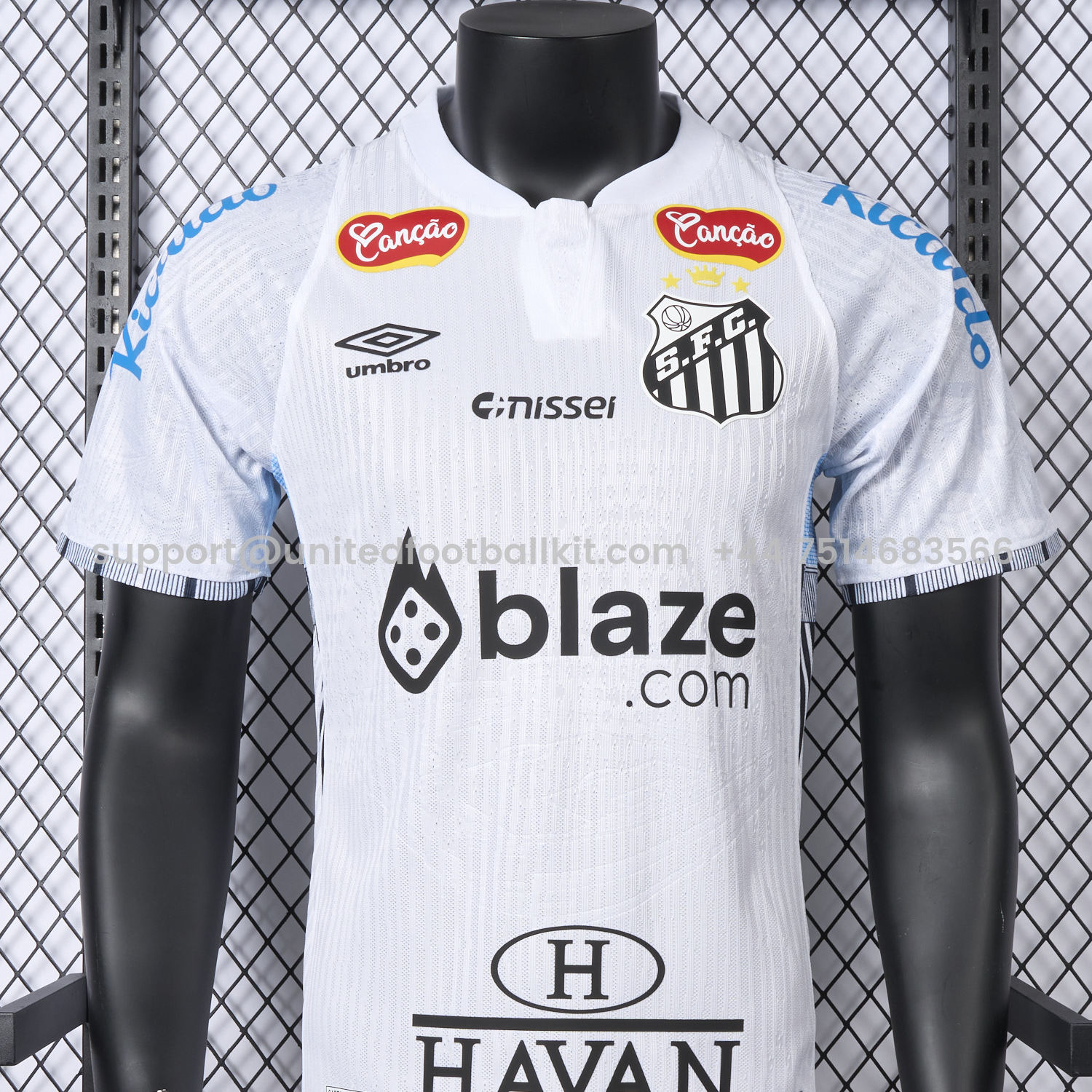 Unitedfootballkit.com | Santos 25-26 Home Jersey With Sponsors - Player Version -Customize Name, Number and Patch | Worldwide Shipping