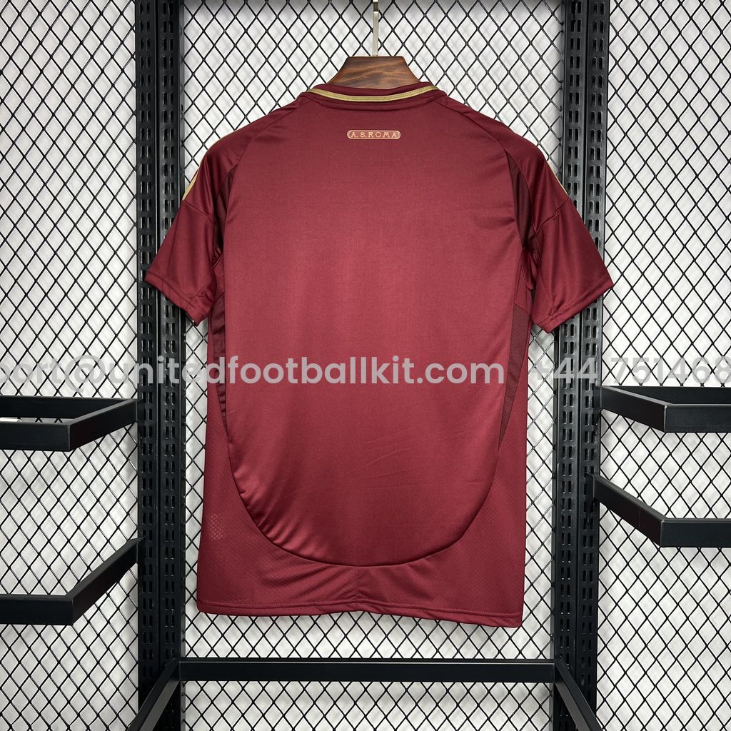 Unitedfootballkit.com | AS Roma 24-25 Home Stadium Jersey - Fans Version -Customize Name, Number and Patch | Worldwide Shipping