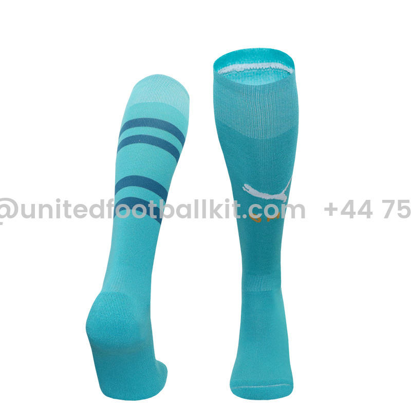 Unitedfootballkit.com | Marseille 24-25 Away Socks - Blue -Customize Name, Number and Patch | Worldwide Shipping