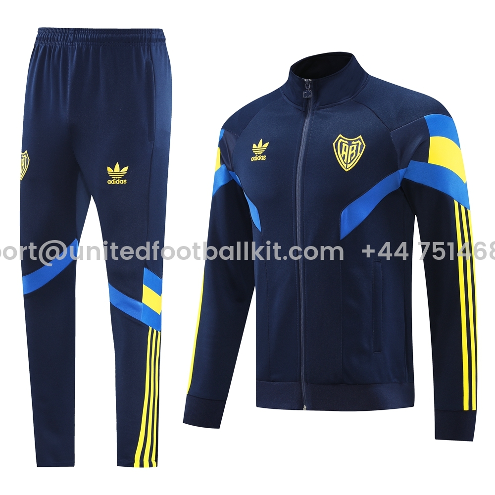 Unitedfootballkit.com | Boca Juniors 24-25 Jacket Training Tracksuit - Deep Blue Top and Pants -Customize Name, Number and Patch | Worldwide Shipping