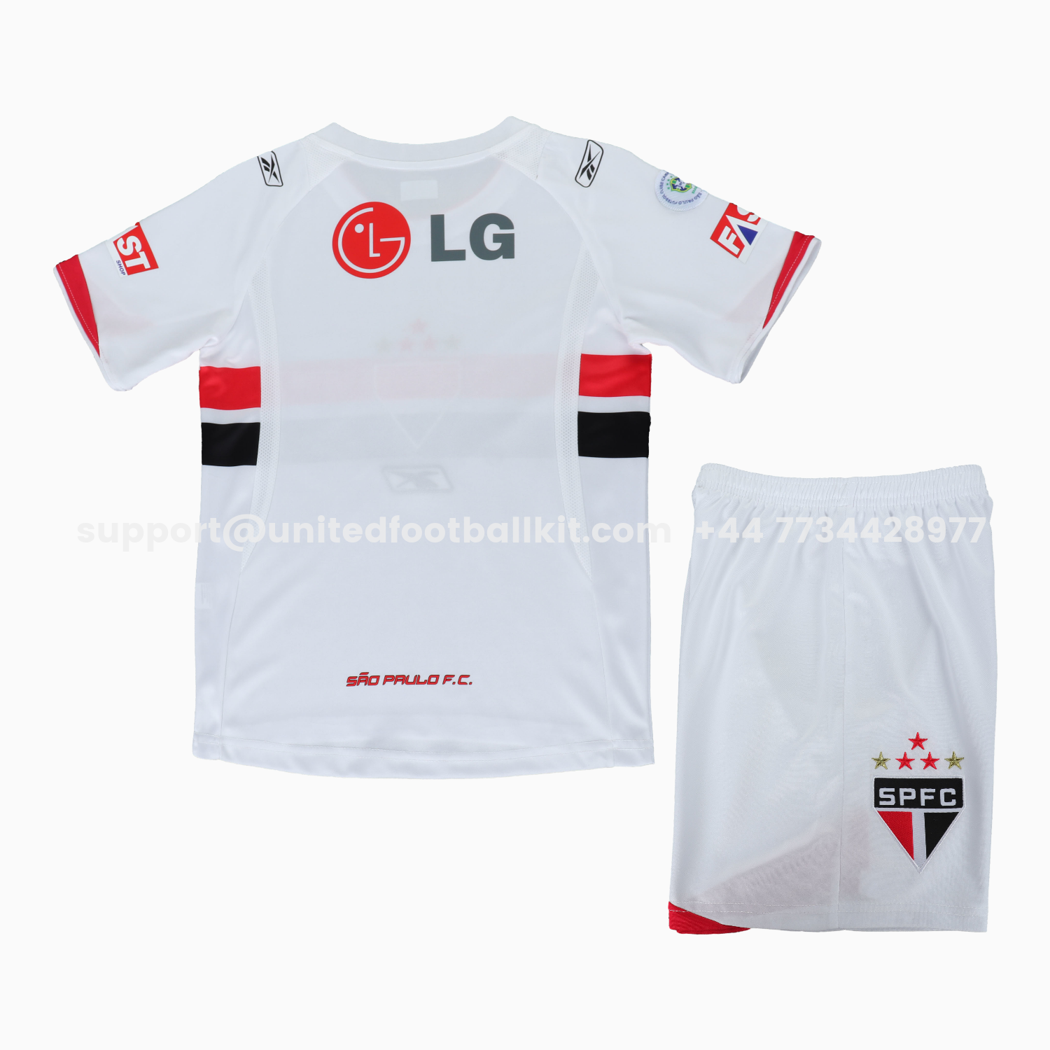 Unitedfootballkit.com | Retro Sao Paulo 2007-08 Home Kids Kit -Customize Name, Number and Patch | Worldwide Shipping