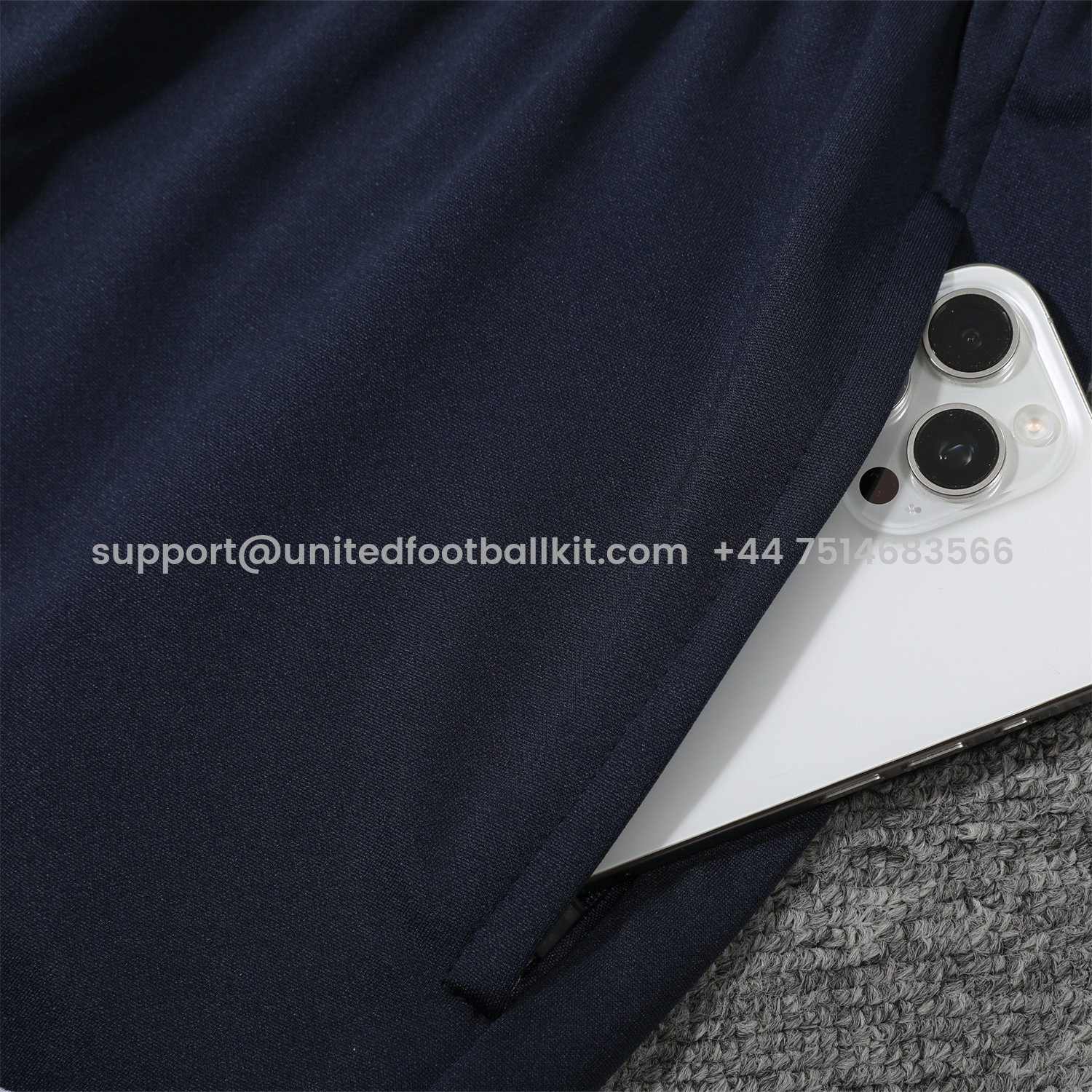 Unitedfootballkit.com | France 25-26 POLO Short-Sleeve Training Set - Deep Blue Top and Pants -Customize Name, Number and Patch | Worldwide Shipping