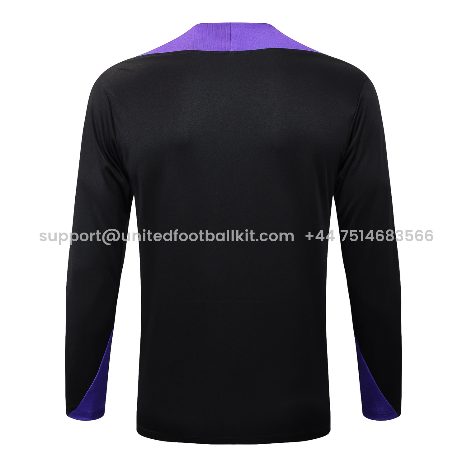 Unitedfootballkit.com | Barcelona X KB 25-26 Long Sleeve Training Set - Black Top with Purple Badge and Black Pants -Customize Name, Number and Patch | Worldwide Shipping