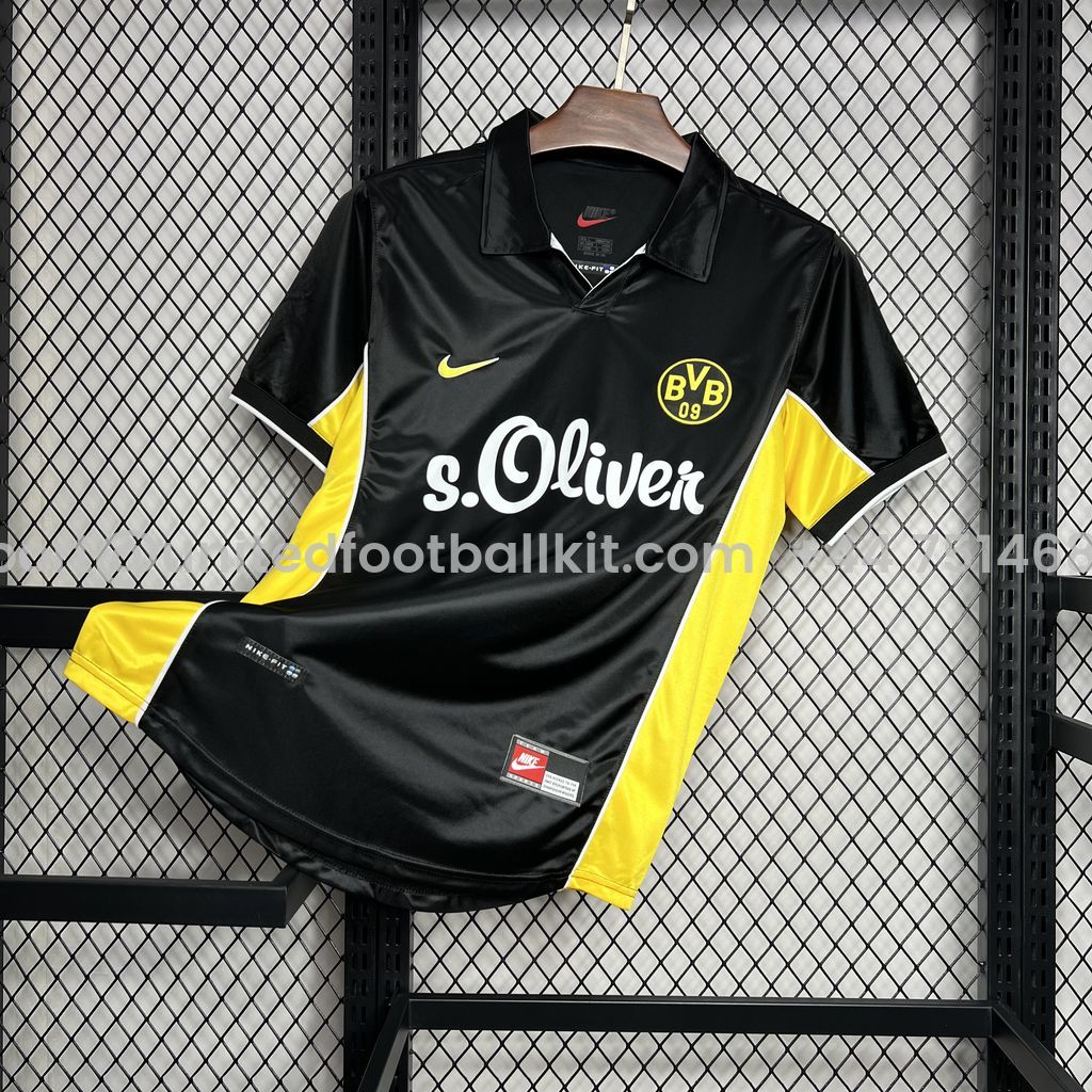 Unitedfootballkit.com | Retro Dortmund 1998-00 Away Jersey -Customize Name, Number and Patch | Worldwide Shipping