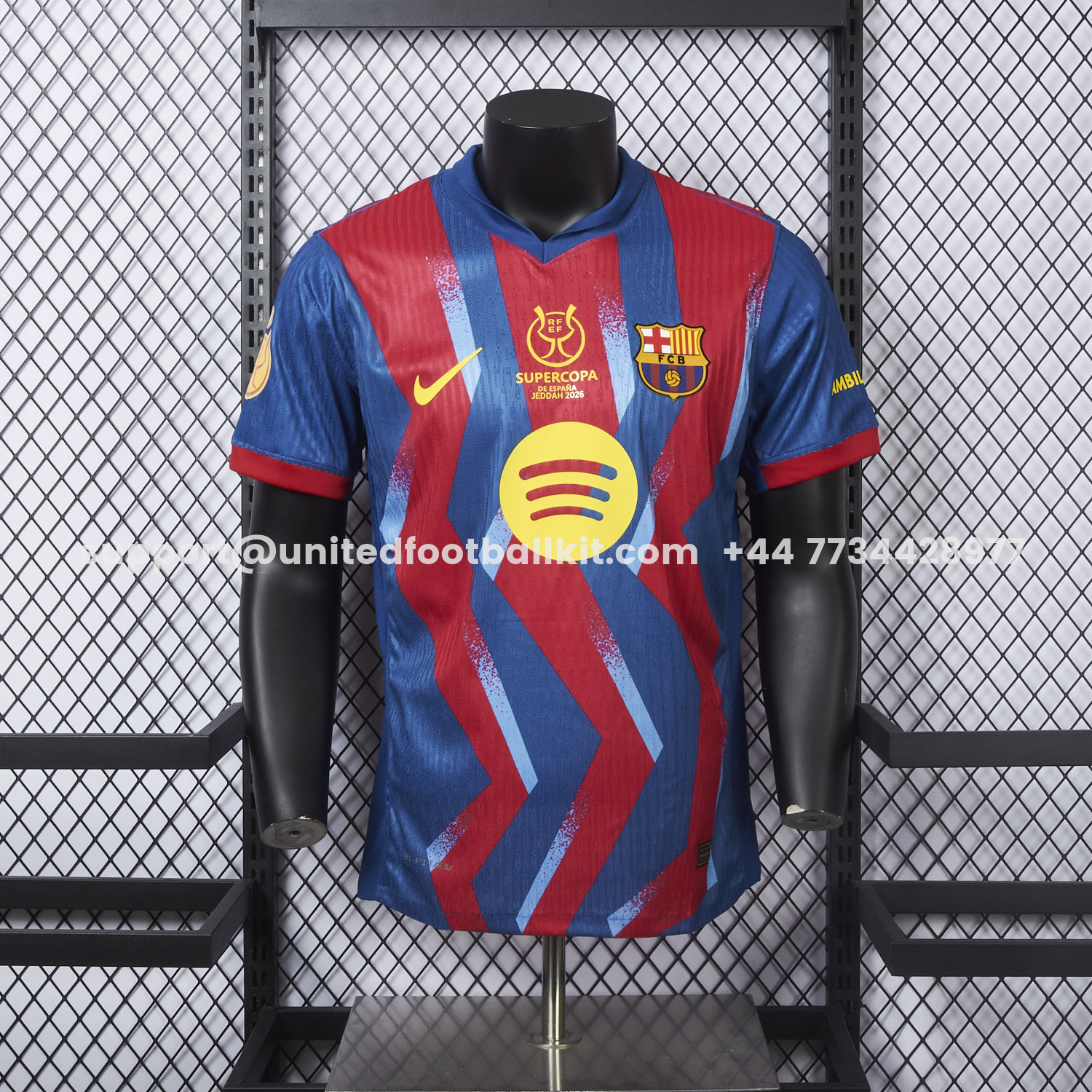 Unitedfootballkit.com | Barcelona 25-26 Supercopa De España Fourth Jersey - Player Version -Customize Name, Number and Patch | Worldwide Shipping