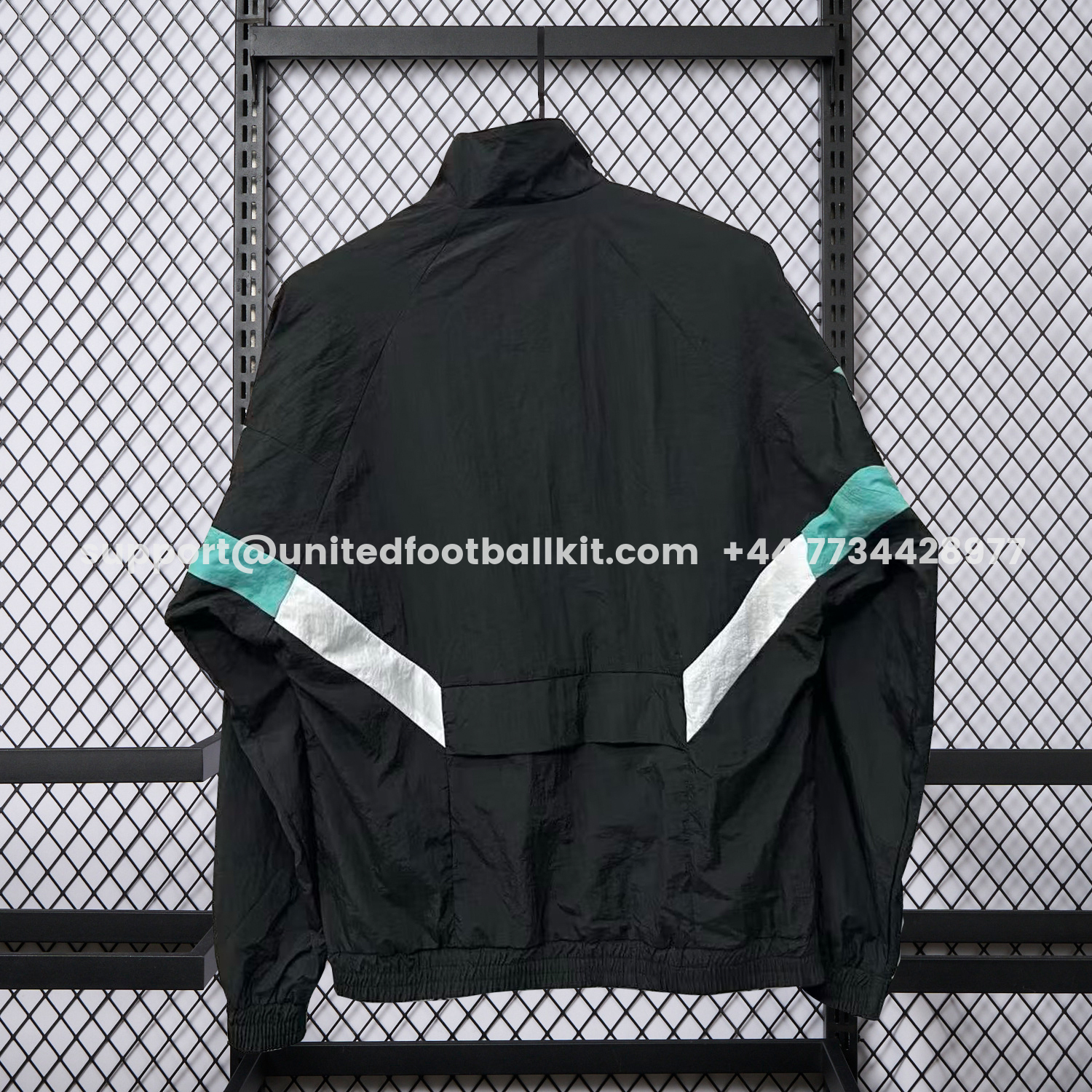 Unitedfootballkit.com | Newcastle United 25-26 Windbreaker Jacket - Black And Green -Customize Name, Number and Patch | Worldwide Shipping